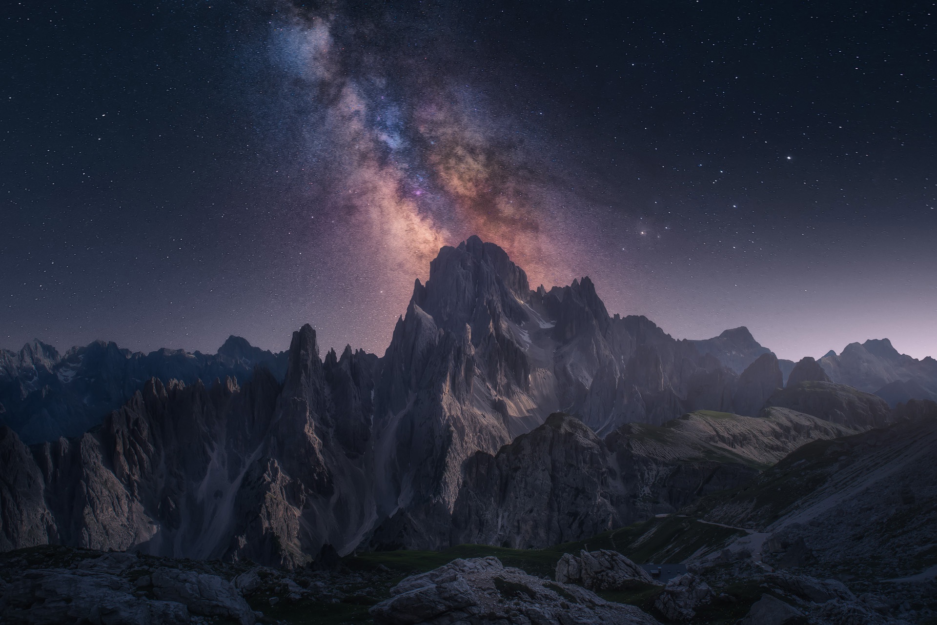 Free download wallpaper Nature, Sky, Stars, Night, Mountain, Earth, Milky Way on your PC desktop