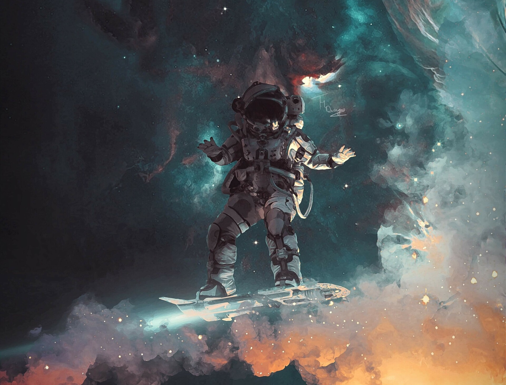 Скачать обои бесплатно Астронавт, Научная Фантастика, Космический Костюм картинка на рабочий стол ПК