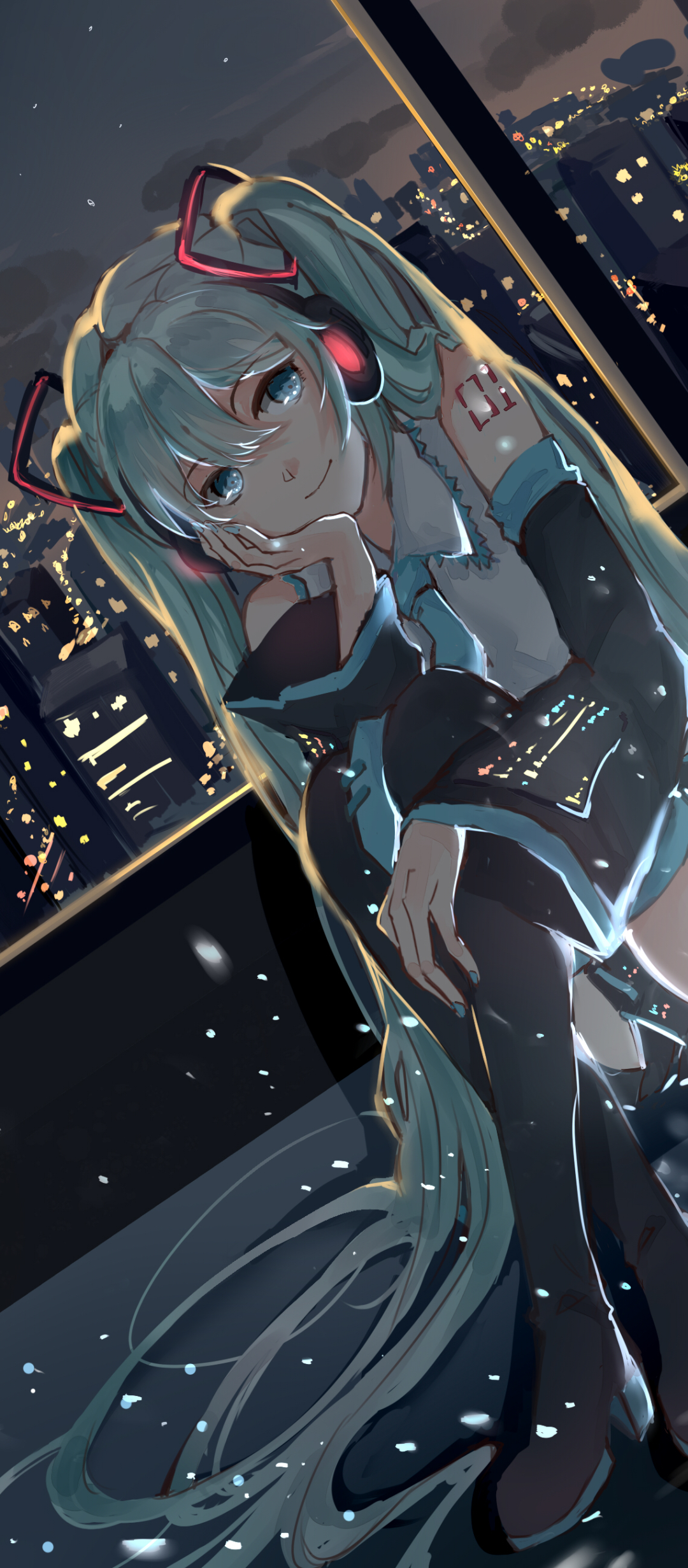 Download mobile wallpaper Anime, Vocaloid, Blue Eyes, Blue Hair, Hatsune Miku, Twintails for free.