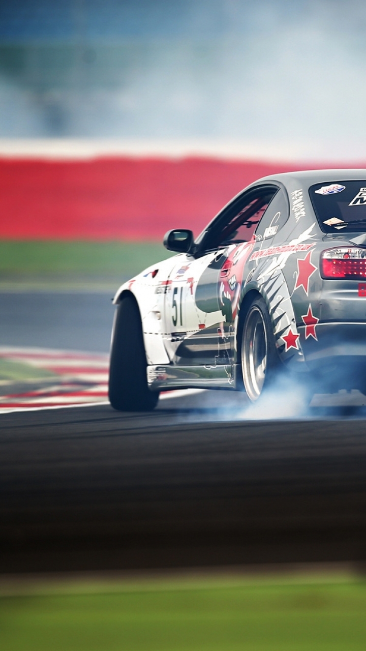 vehicles, drift, smoke, drifting, racing, race car