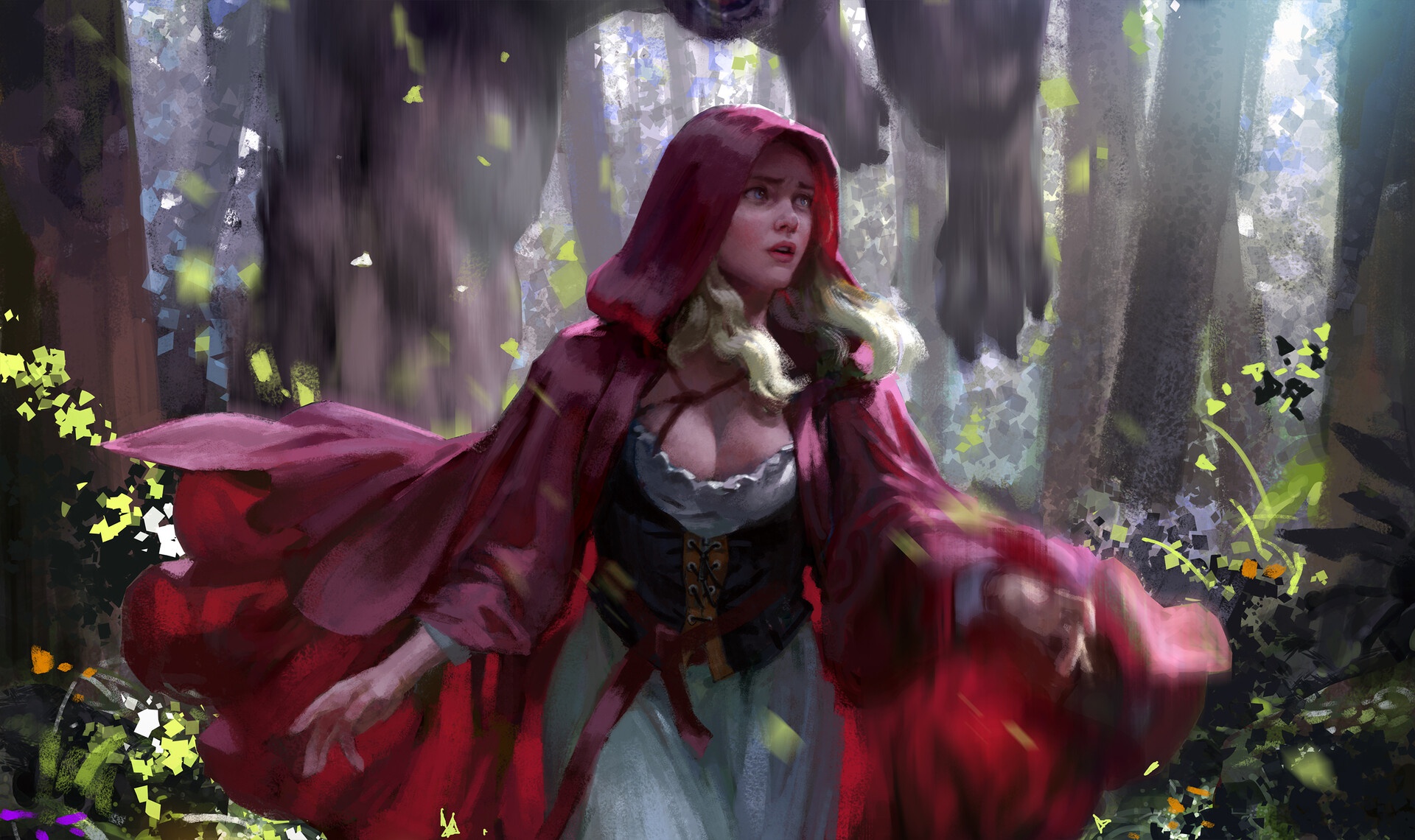 Free download wallpaper Fantasy, Cape, Red Riding Hood on your PC desktop