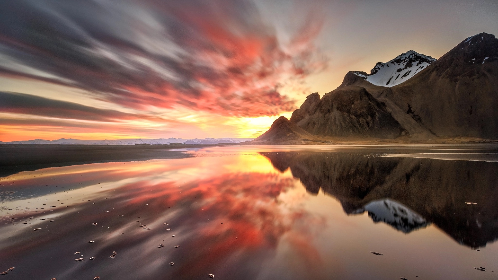 Download mobile wallpaper Nature, Mountains, Beach, Mountain, Earth, Vestrahorn, Vestrahorn Mountain for free.