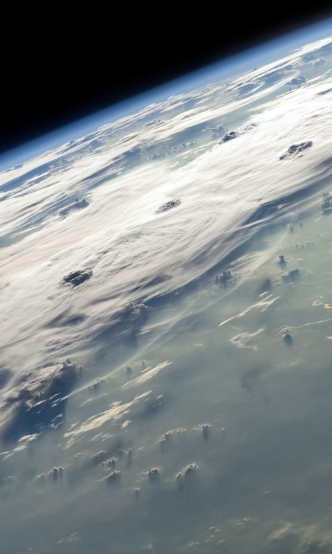 Download mobile wallpaper Horizon, Earth, Space, Cloud, From Space for free.