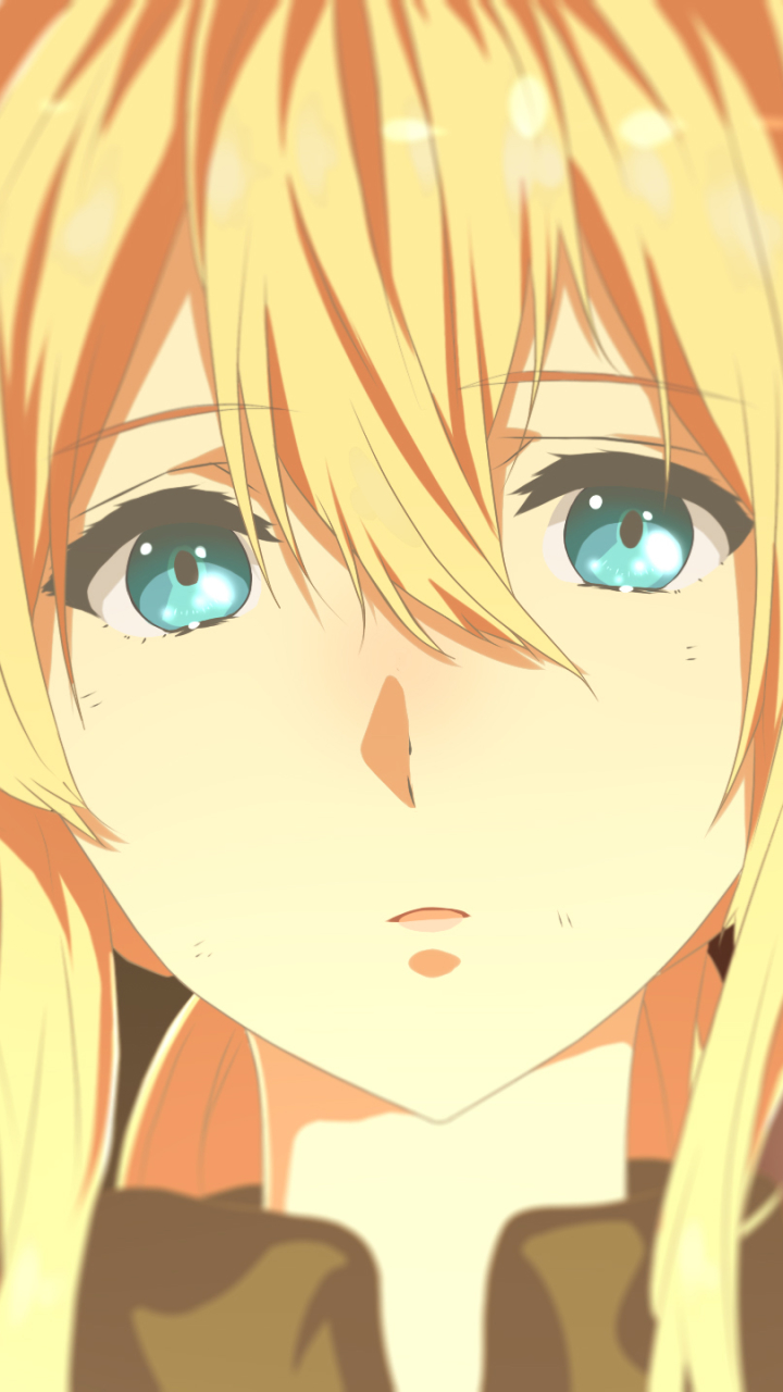 Handy-Wallpaper Blond, Gesicht, Blaue Augen, Blondinen, Animes, Violet Evergarden (Charakter), Violet Evergarden kostenlos herunterladen.