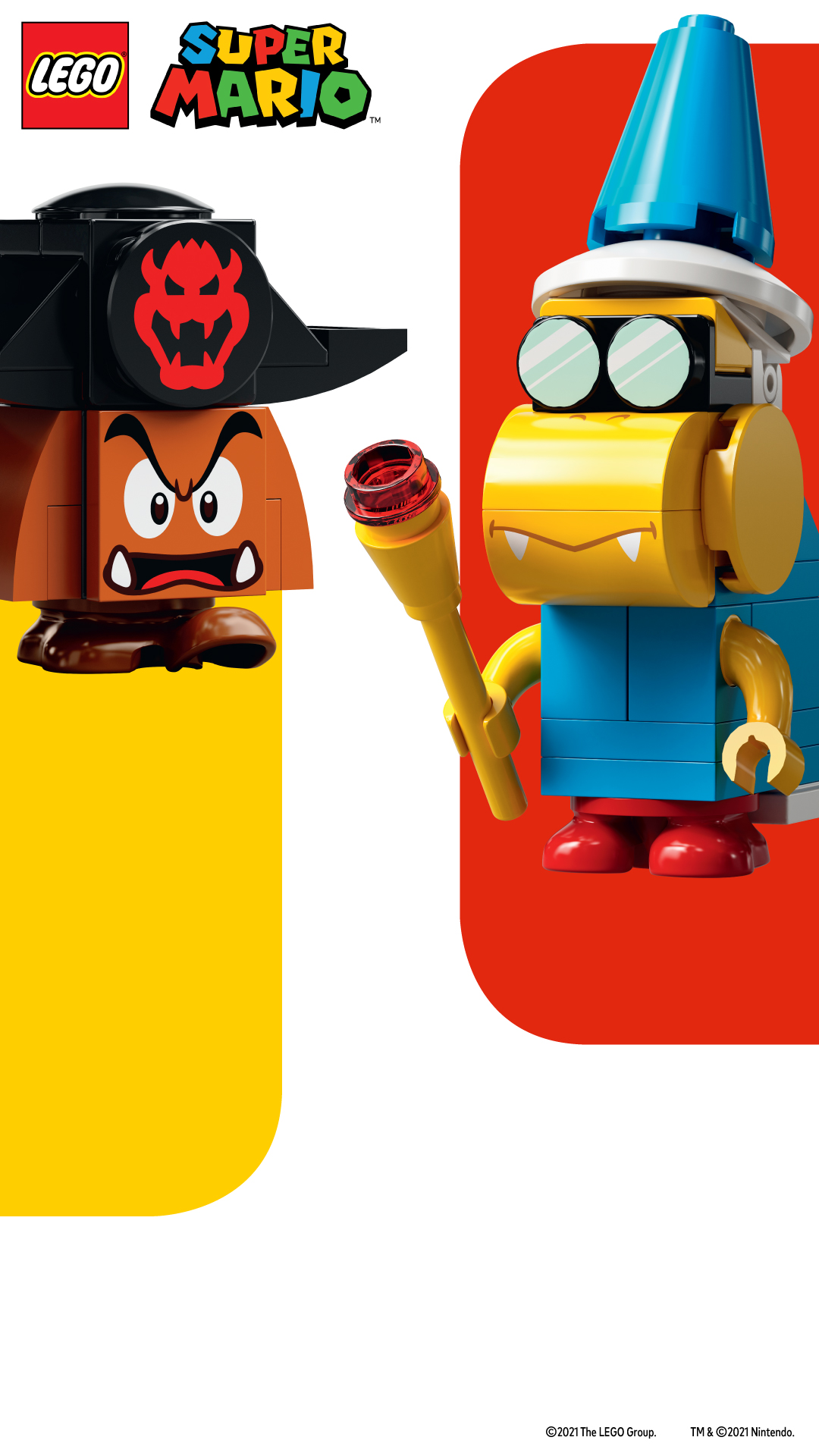 Handy-Wallpaper Lego, Computerspiele, Goomba, Kamek (Super Mario), Lego Super Mario kostenlos herunterladen.
