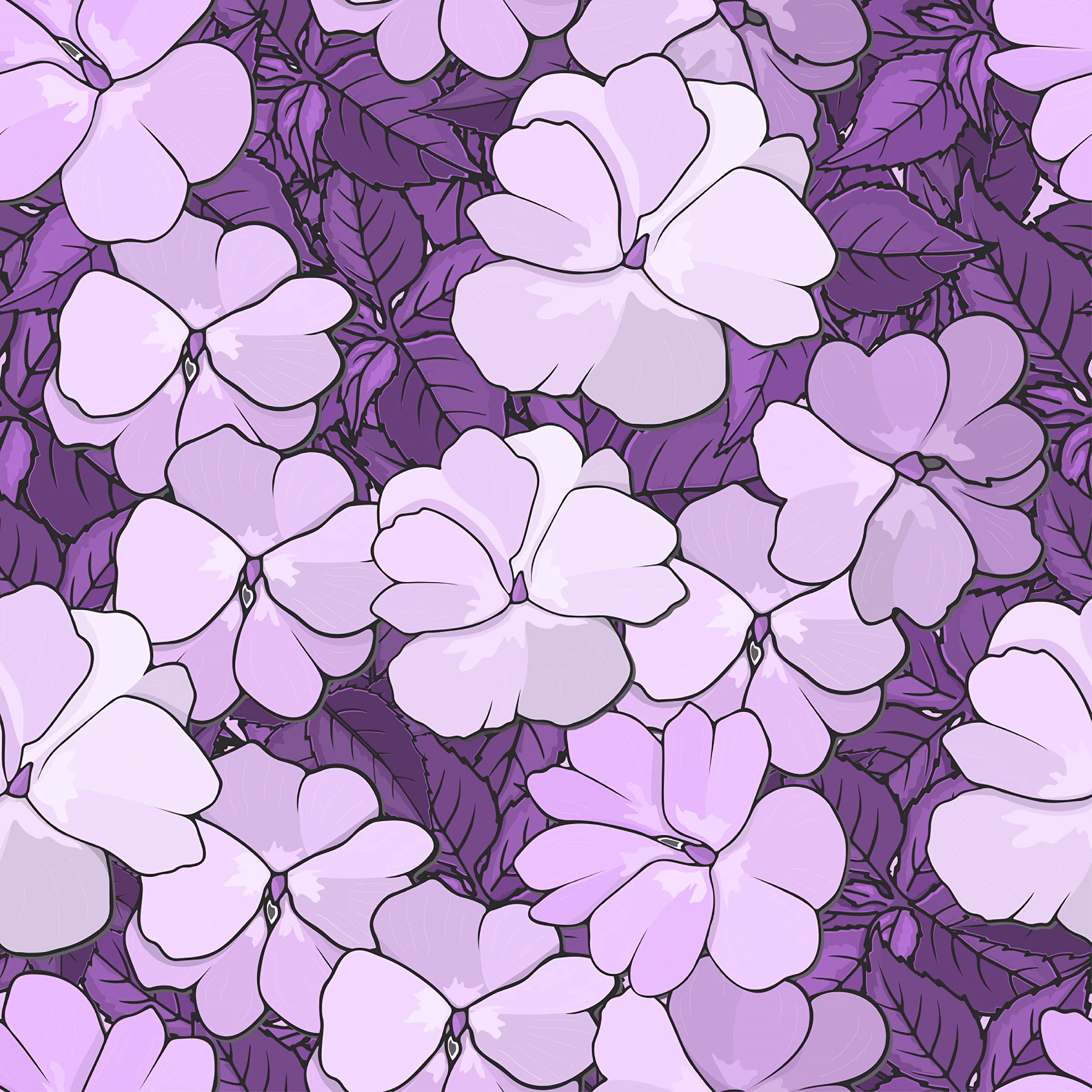 lilac, pattern, white, flowers, leaves, texture, textures, floral Full HD
