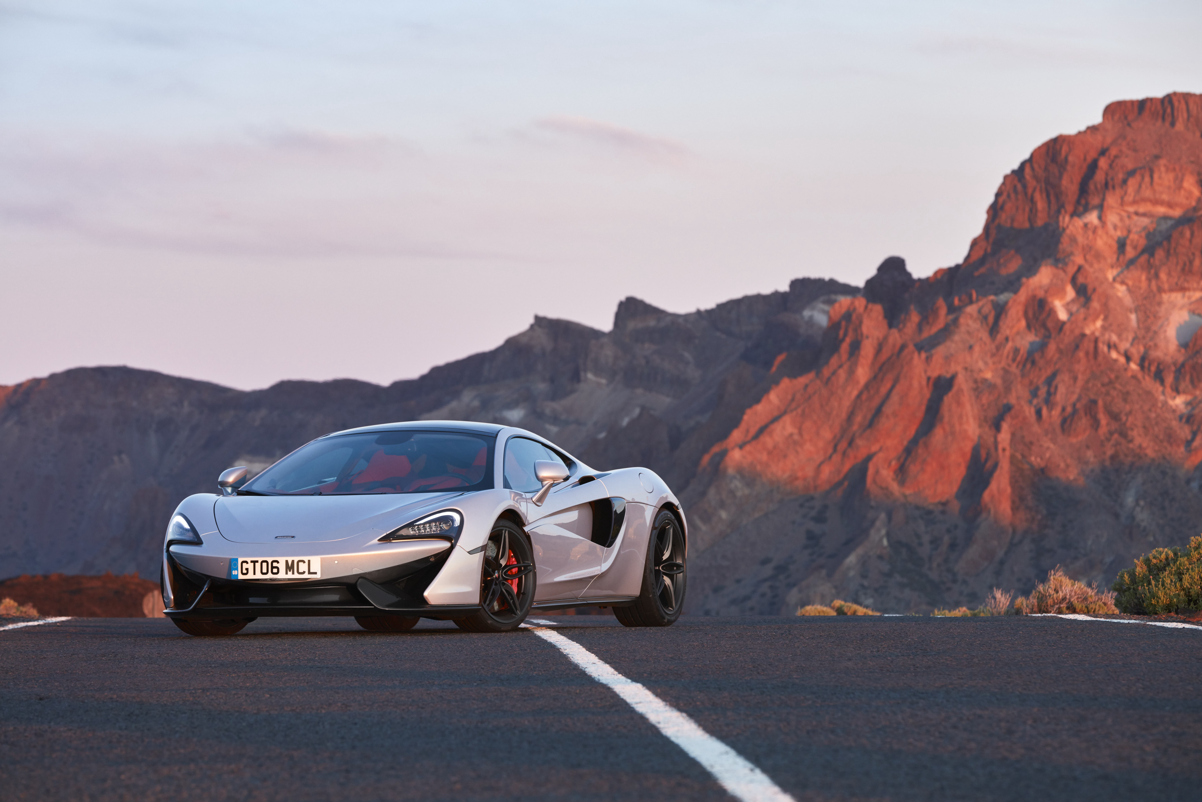 android mclaren, cars, grey, side view, 570gt