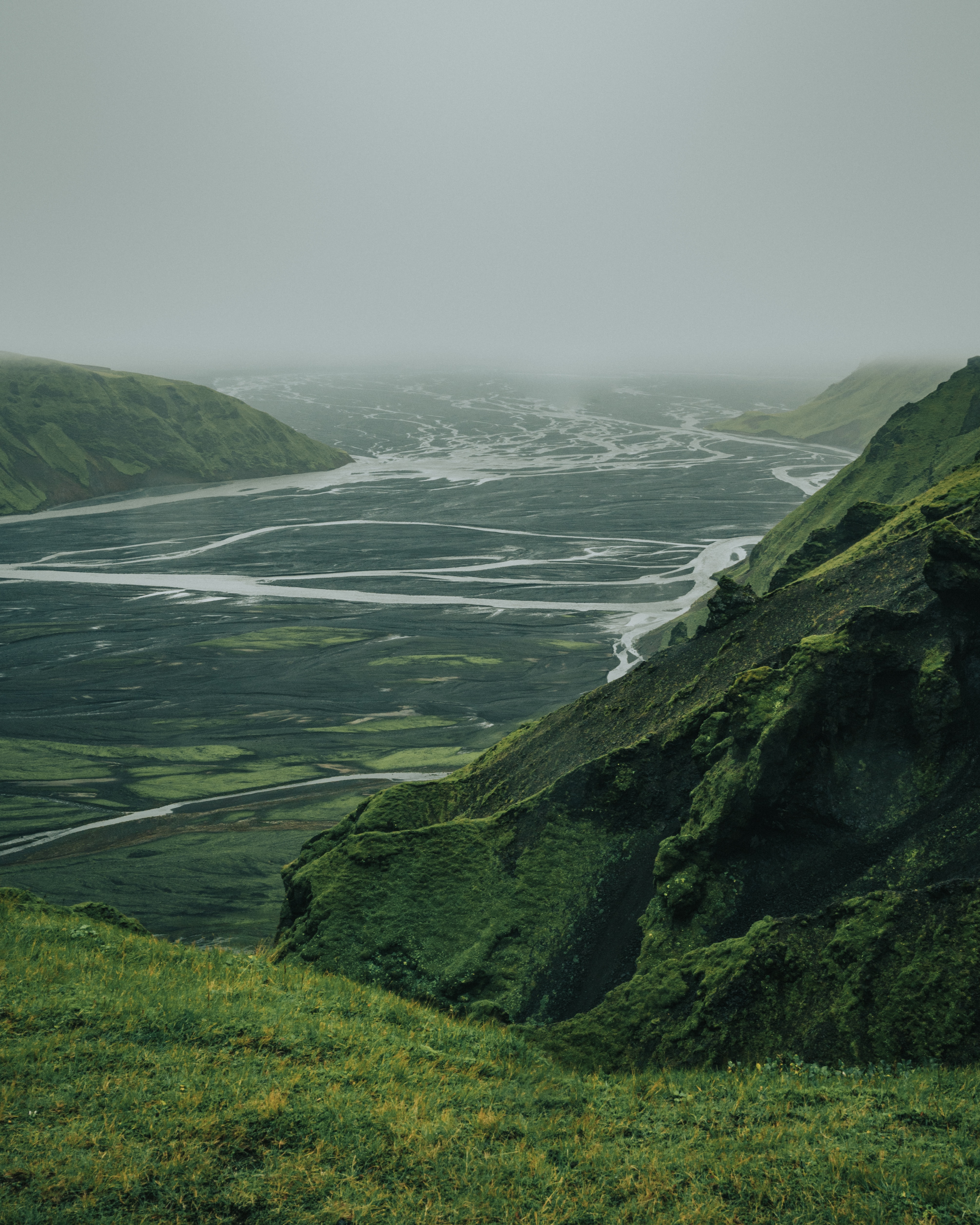 PCデスクトップに霧, 谷, 自然, 上から見る, 川画像を無料でダウンロード