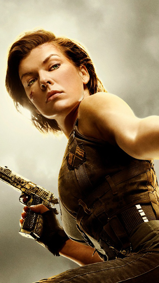 Descarga gratuita de fondo de pantalla para móvil de Milla Jovovich, Arma, Pistola, Películas, Residente Demoníaco, Alicia (Resident Evil), Resident Evil: El Capítulo Final.