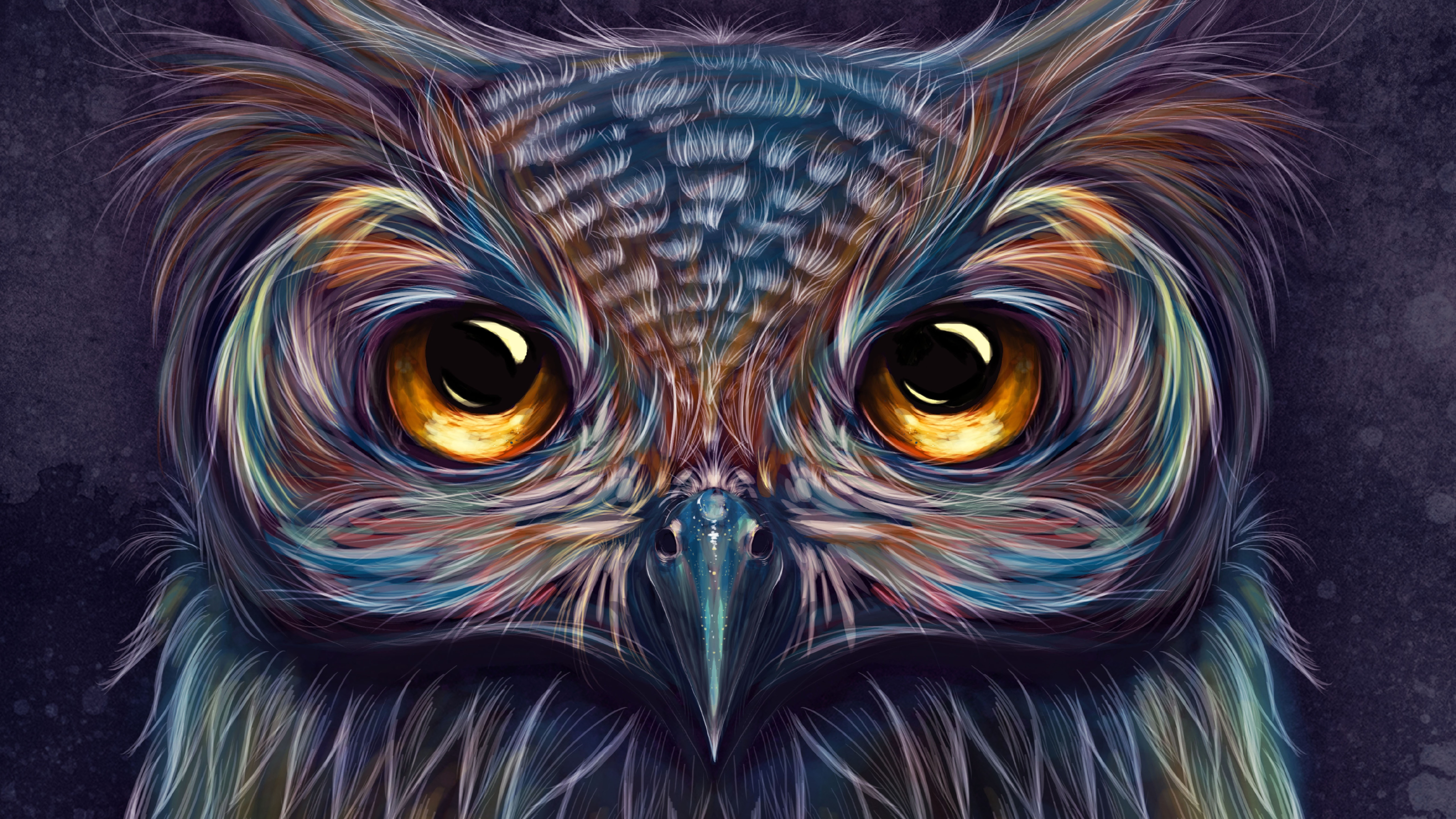 Download mobile wallpaper Birds, Owl, Drawing, Animal for free.