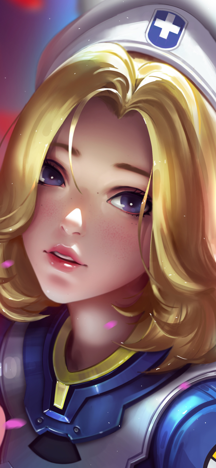 Download mobile wallpaper Blonde, Overwatch, Video Game, Mercy (Overwatch) for free.