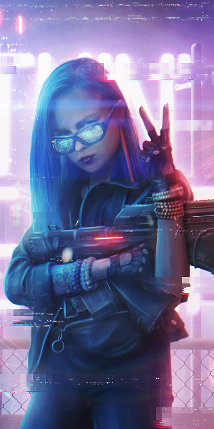 Download mobile wallpaper Weapon, Cyberpunk, Sci Fi, Futuristic, Gun for free.