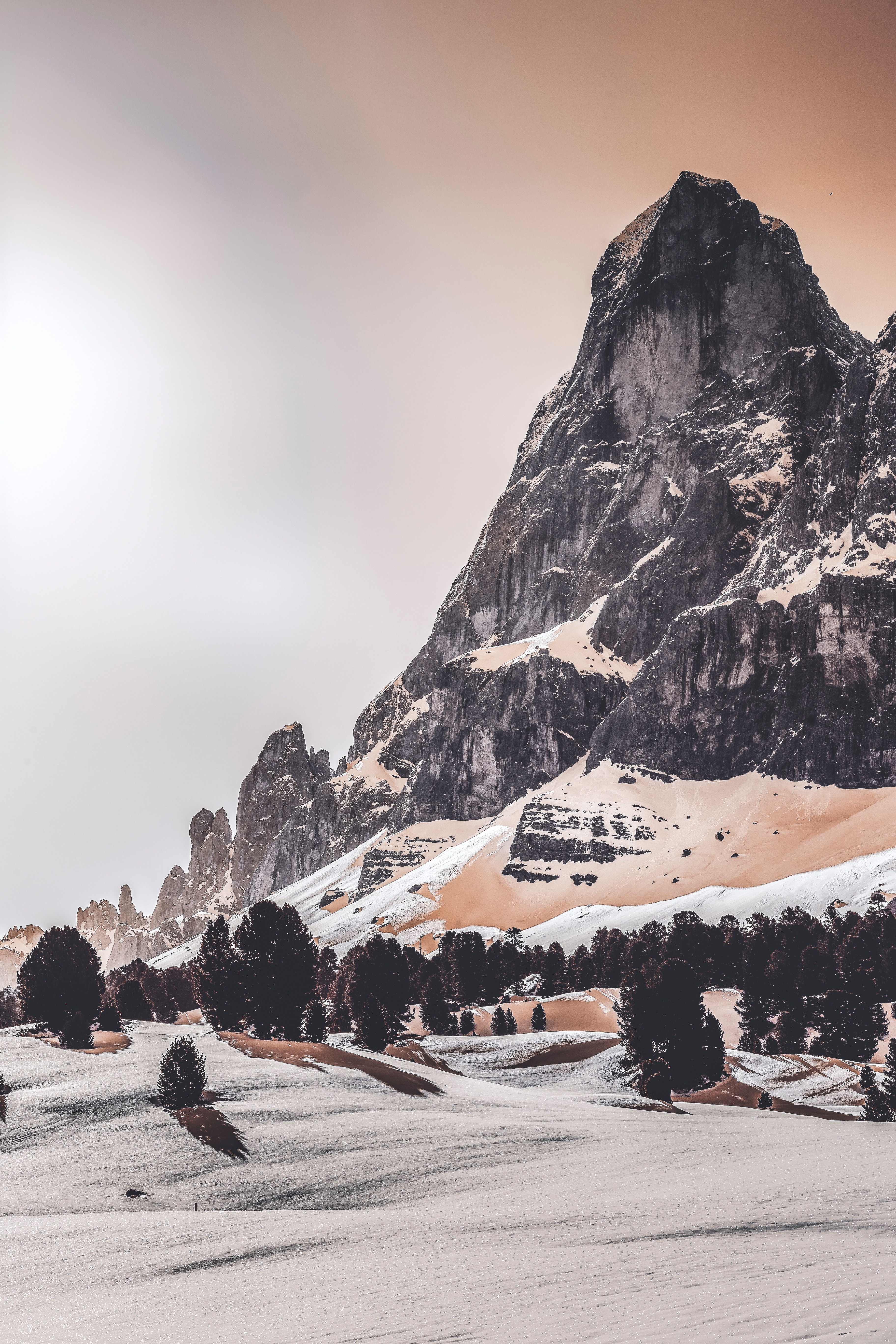 Laden Sie das Natur, Bäume, Mountains, Schnee, Winter, Landschaft-Bild kostenlos auf Ihren PC-Desktop herunter