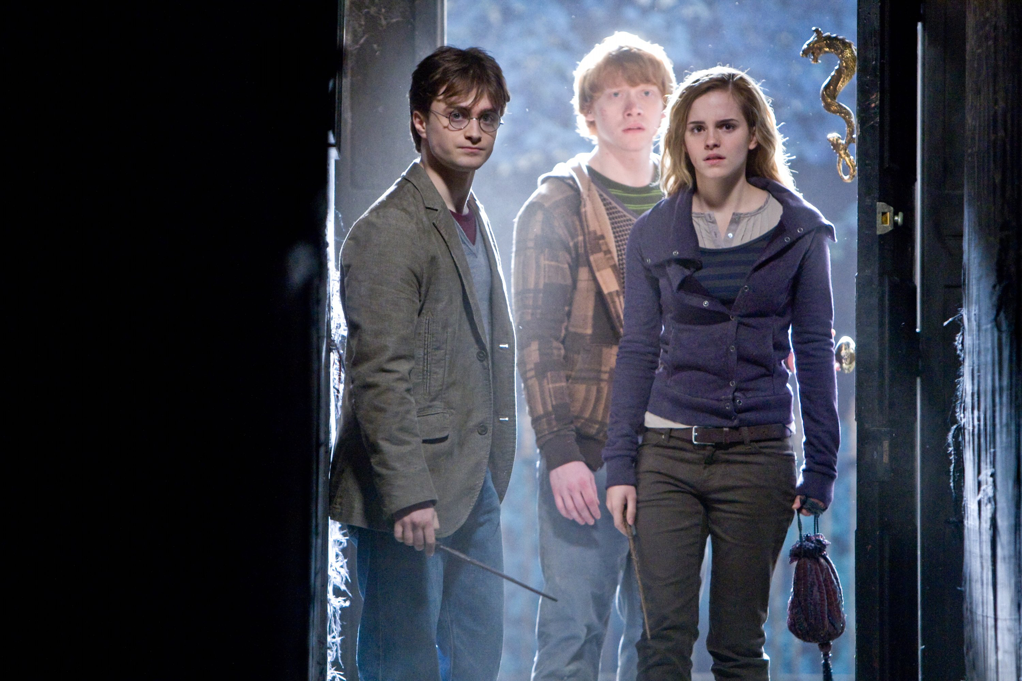 movie, harry potter and the deathly hallows: part 1, harry potter, hermione granger, ron weasley