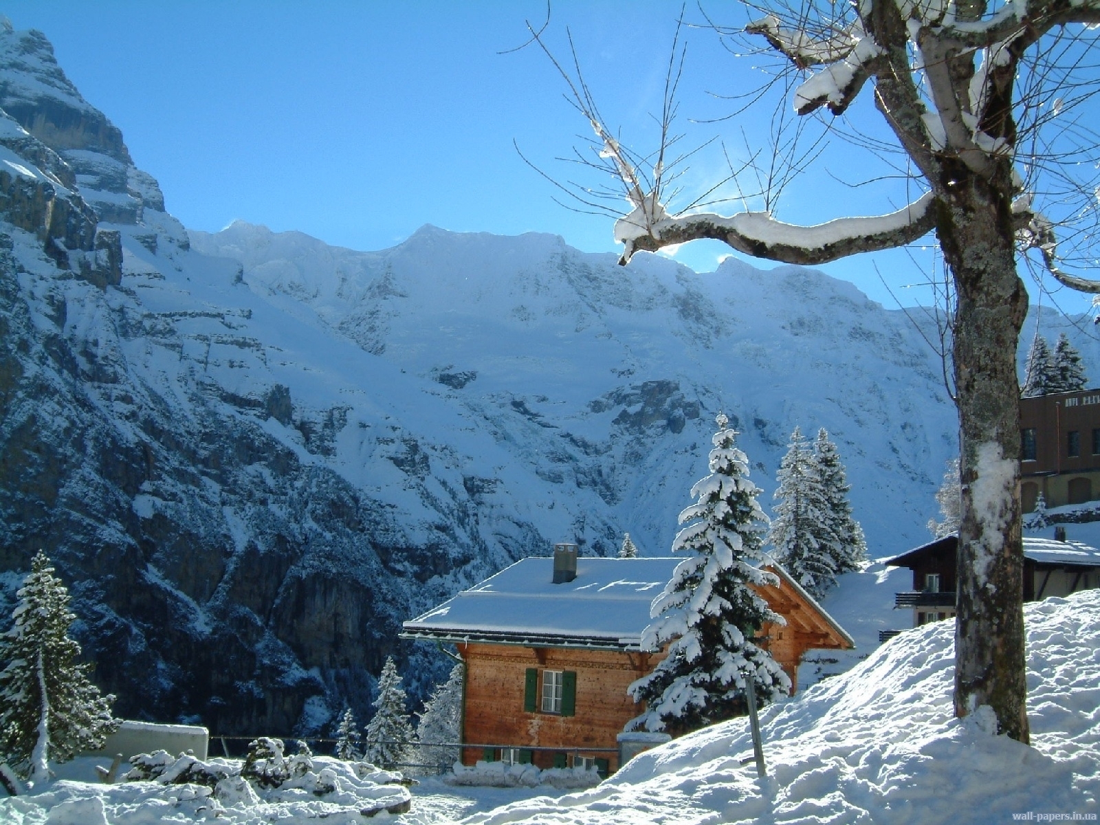 Free download wallpaper Landscape, Winter, Houses on your PC desktop
