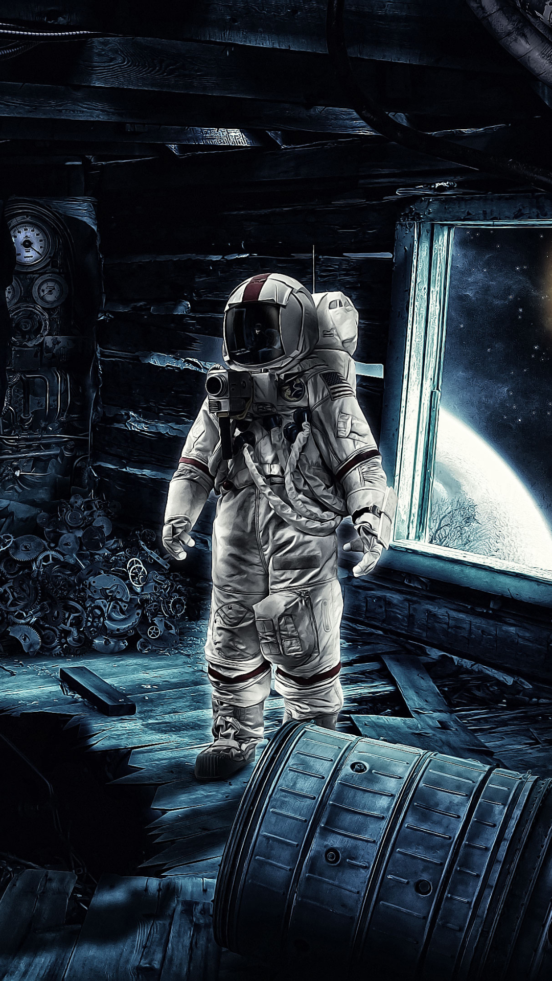 Download mobile wallpaper Dark, Sci Fi, Space Suit, Astronaut for free.