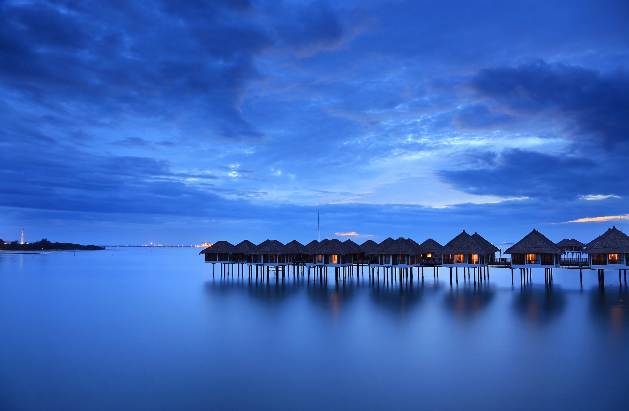 calm, nature, houses, sea, shore, bank, malaysia, small houses