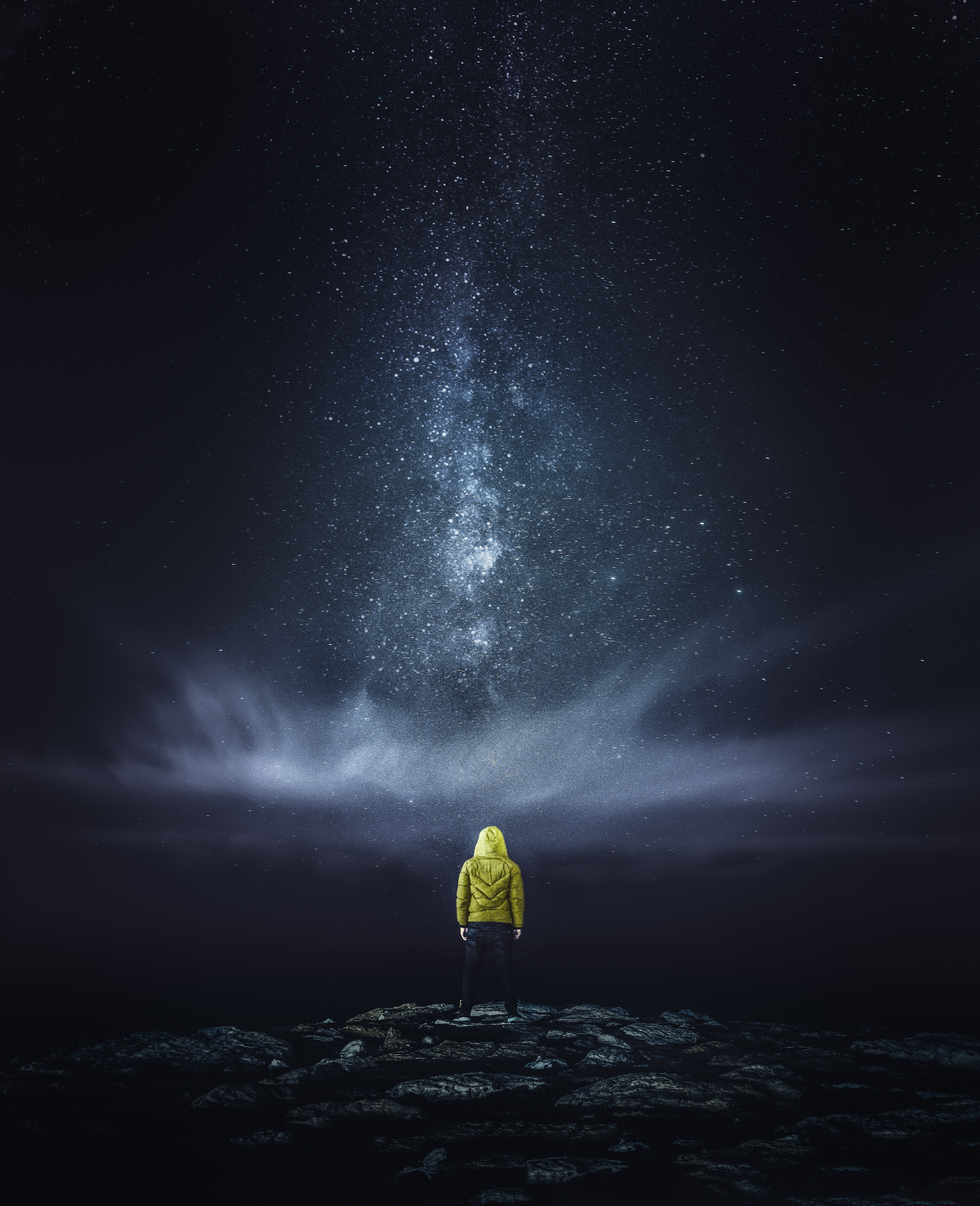 Free download wallpaper Nature, Person, Stars, Night, Starry Sky, Human on your PC desktop