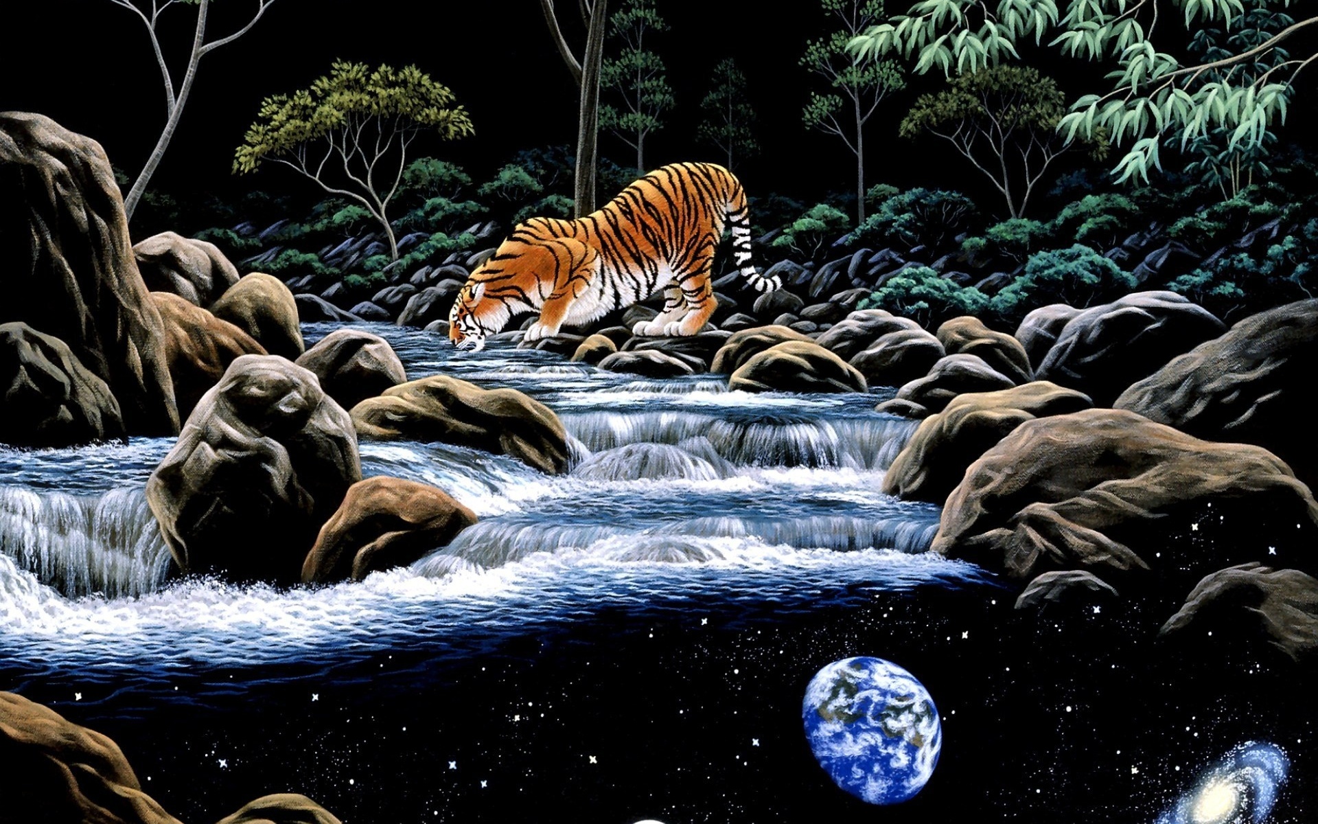 Handy-Wallpaper Fantasie, Katzen, Tiere, Tiger, Science Fiction kostenlos herunterladen.