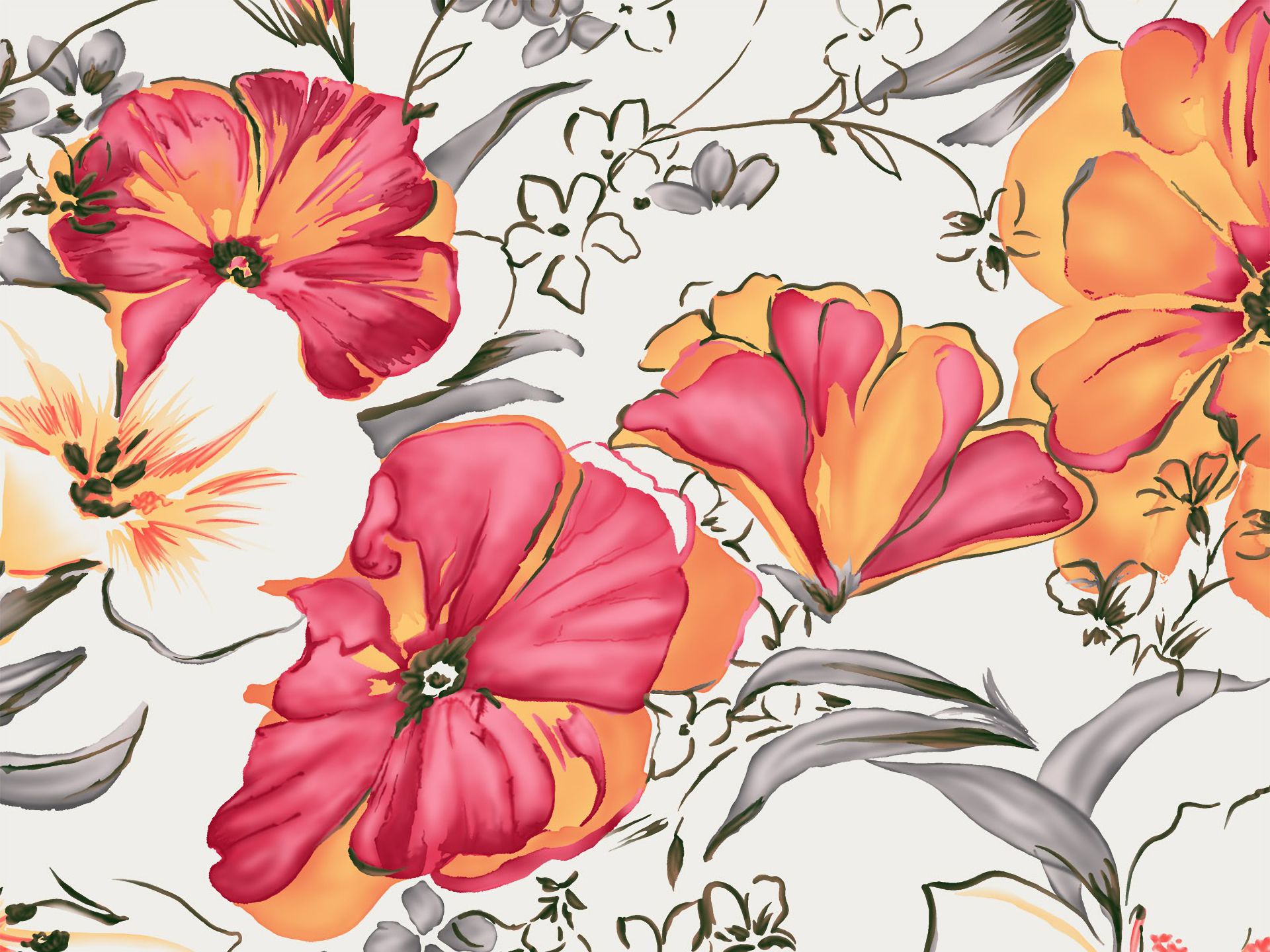 Free download wallpaper Flowers, Pink, Flower, Artistic, Orange (Color) on your PC desktop