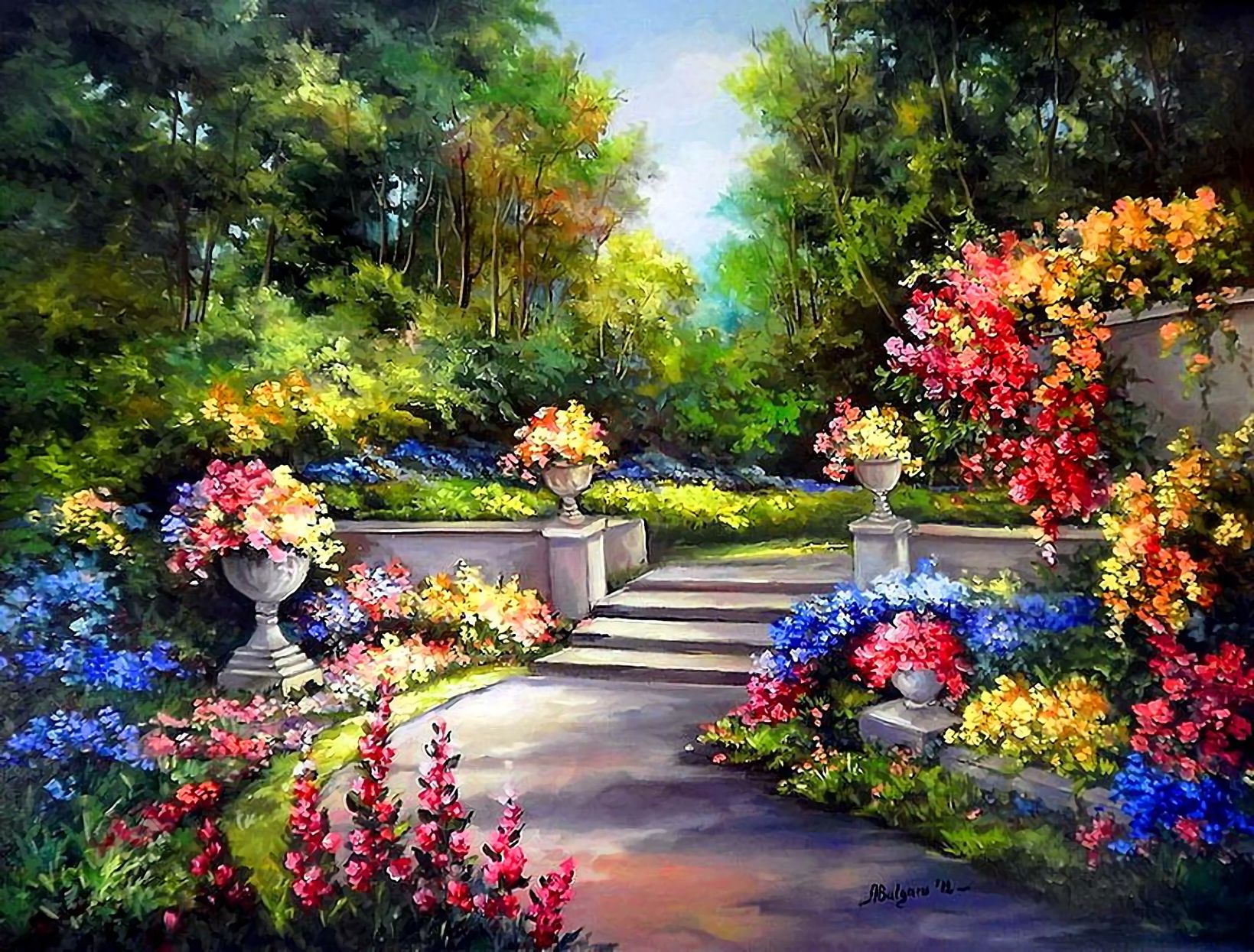 Laden Sie das Blume, Farben, Bunt, Malerei, Frühling, Künstlerisch-Bild kostenlos auf Ihren PC-Desktop herunter
