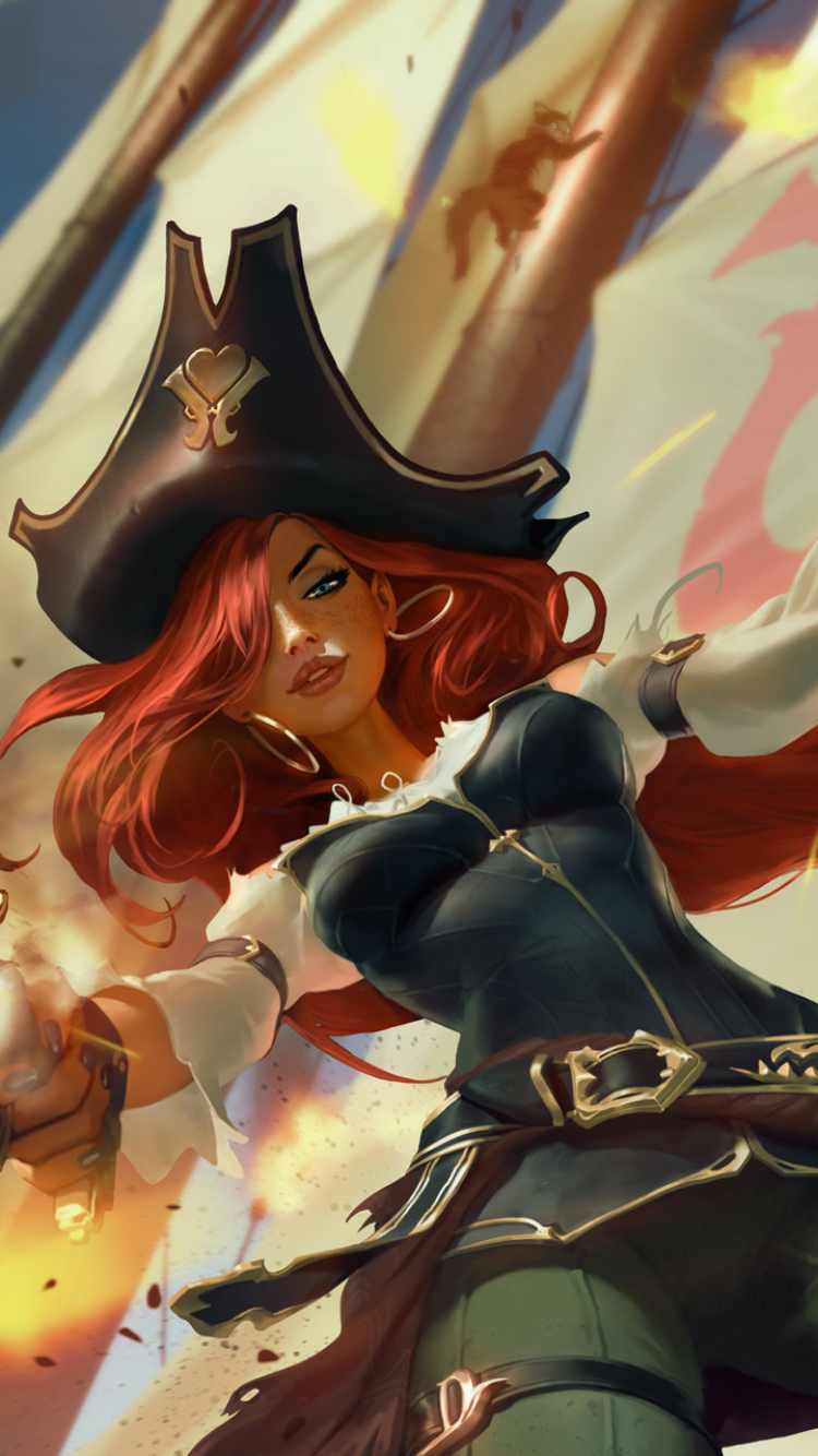Download mobile wallpaper Pirate, Video Game, Red Hair, Miss Fortune (League Of Legends), Legends Of Runeterra for free.