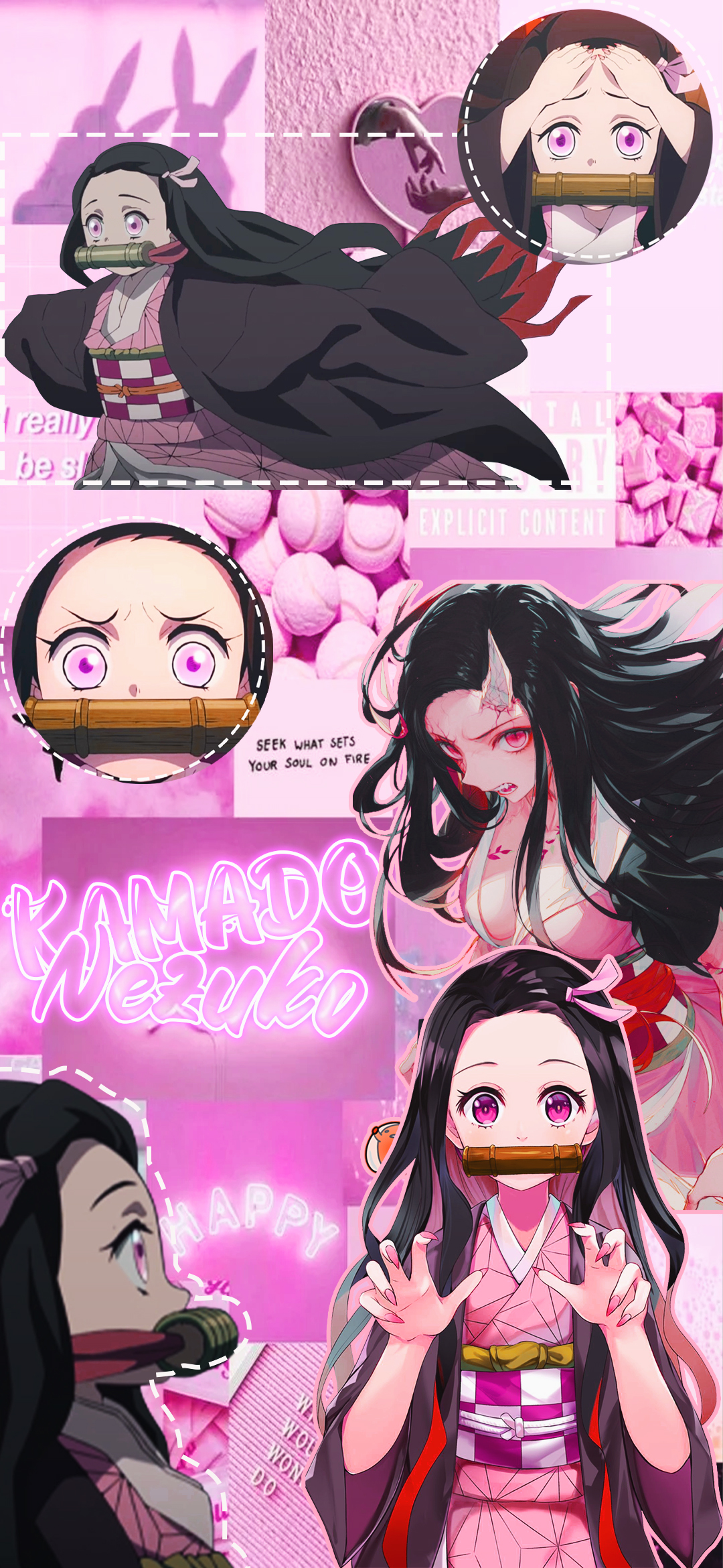 Handy-Wallpaper Animes, Nezuko Kamado, Demon Slayer kostenlos herunterladen.