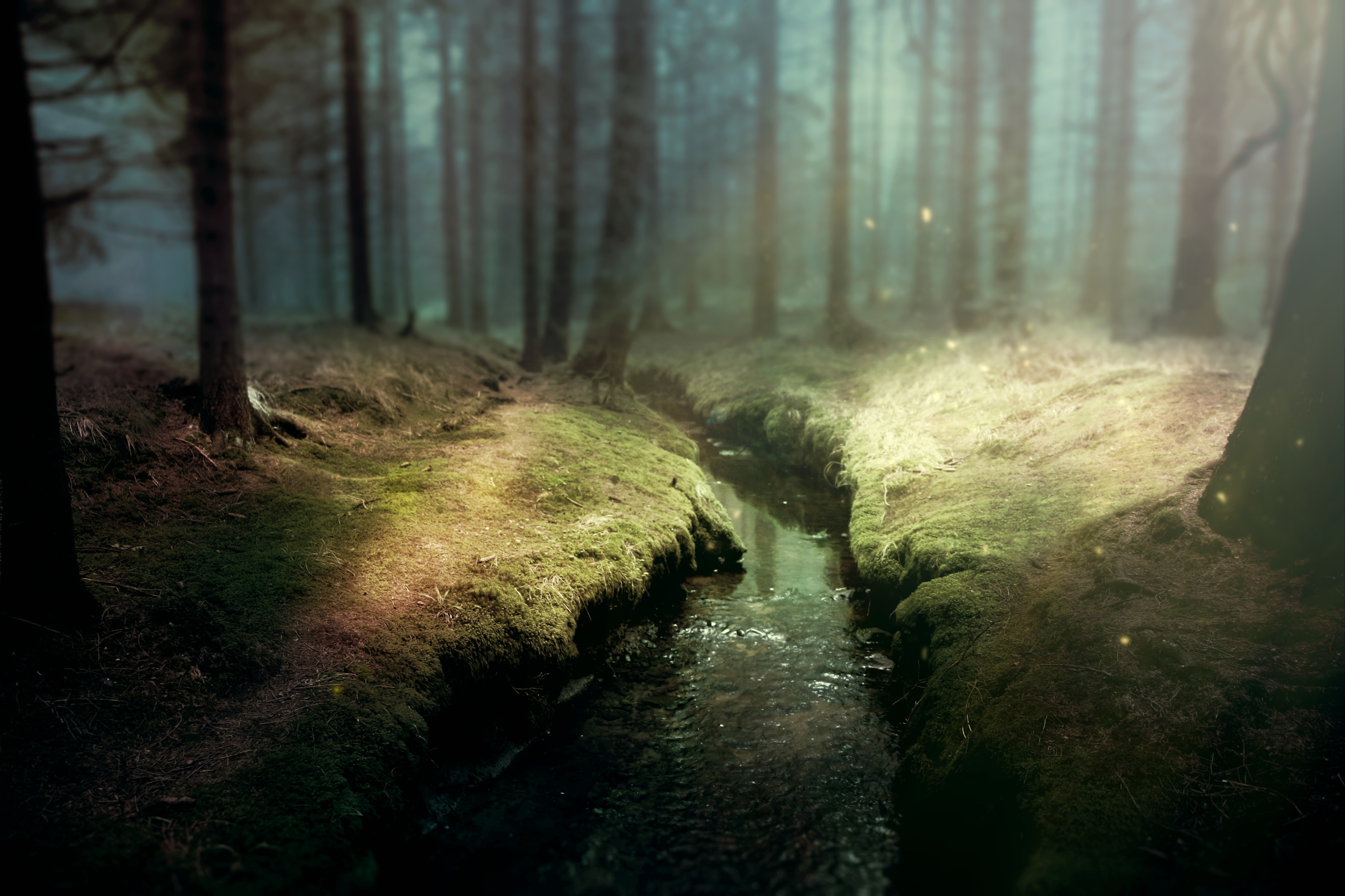 Free download wallpaper Nature, Water, Forest, Stream, Photography, Manipulation on your PC desktop