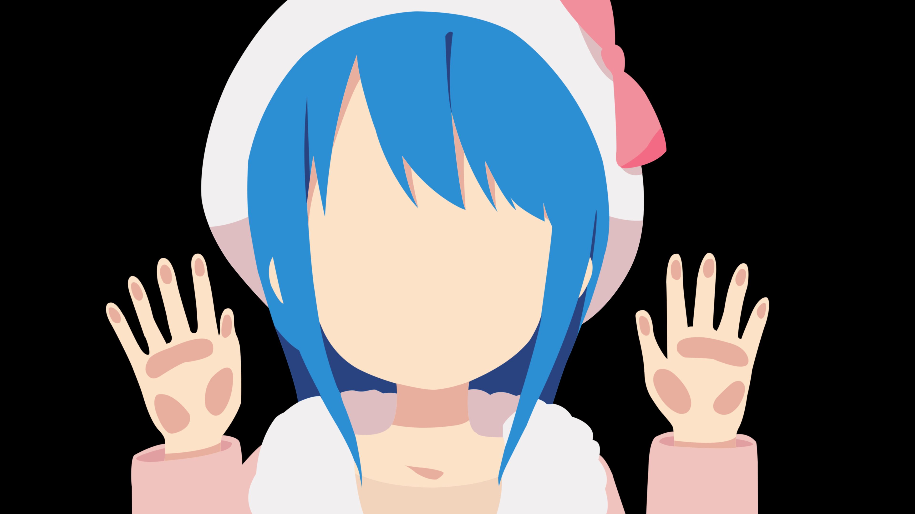 969824 Hintergrundbild herunterladen animes, mitsuboshi colors, blaue haare, kotoha (mitsuboshi farben), minimalistisch - Bildschirmschoner und Bilder kostenlos
