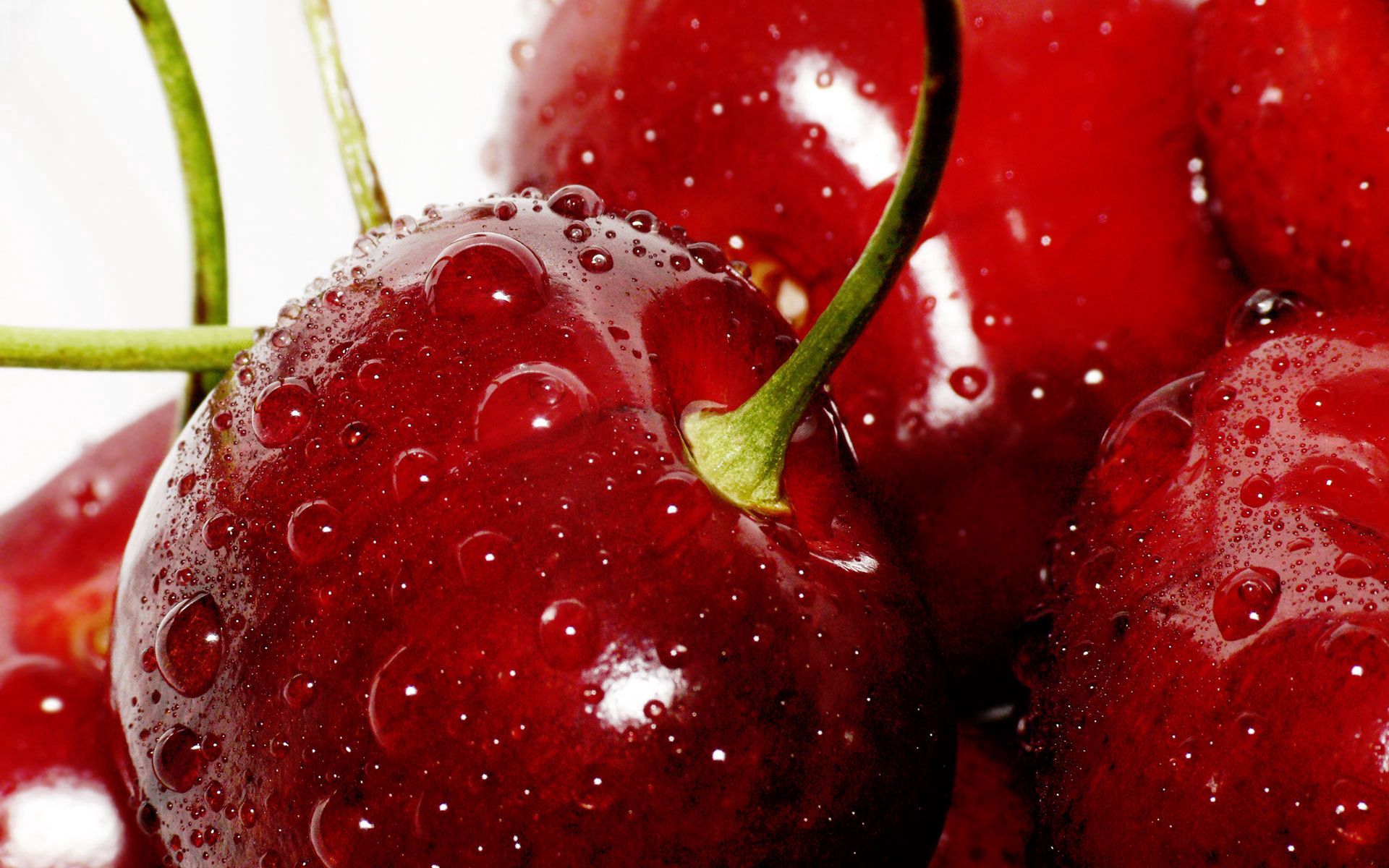 Free download wallpaper Sweet Cherry, Macro, Drops on your PC desktop
