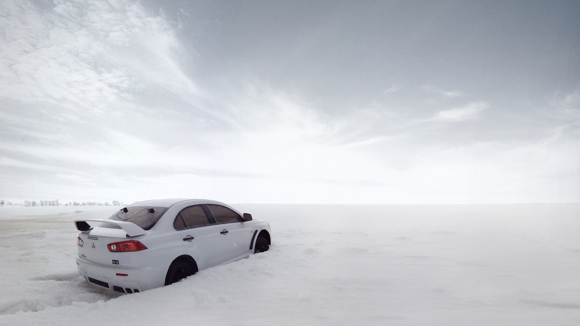 Laden Sie das Auto, Mitsubishi, Schnee-Bild kostenlos auf Ihren PC-Desktop herunter