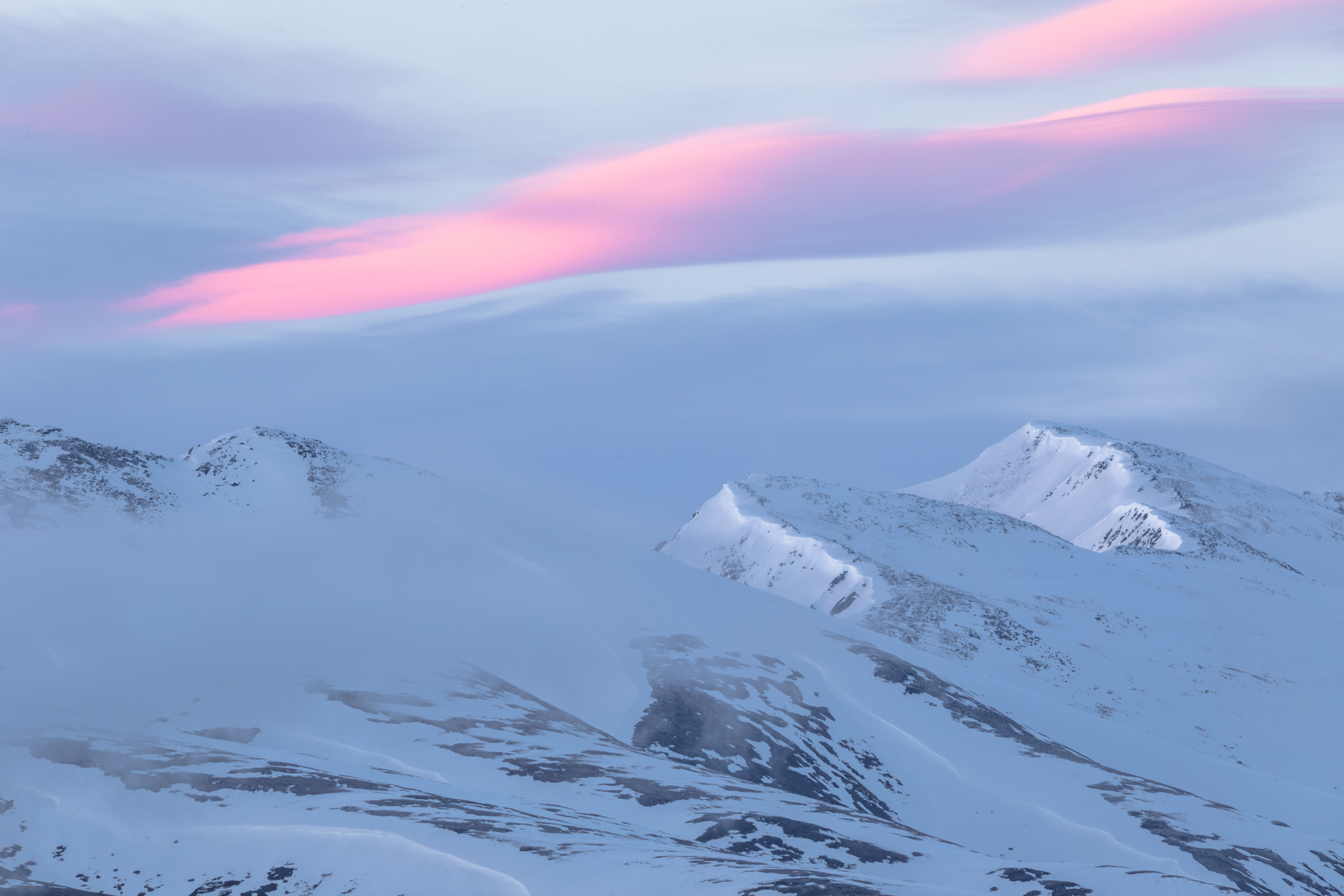 無料モバイル壁紙自然, 山脈, 雪, 夕暮れ, 薄明, 雪に覆われた, 積雪, 風景をダウンロードします。