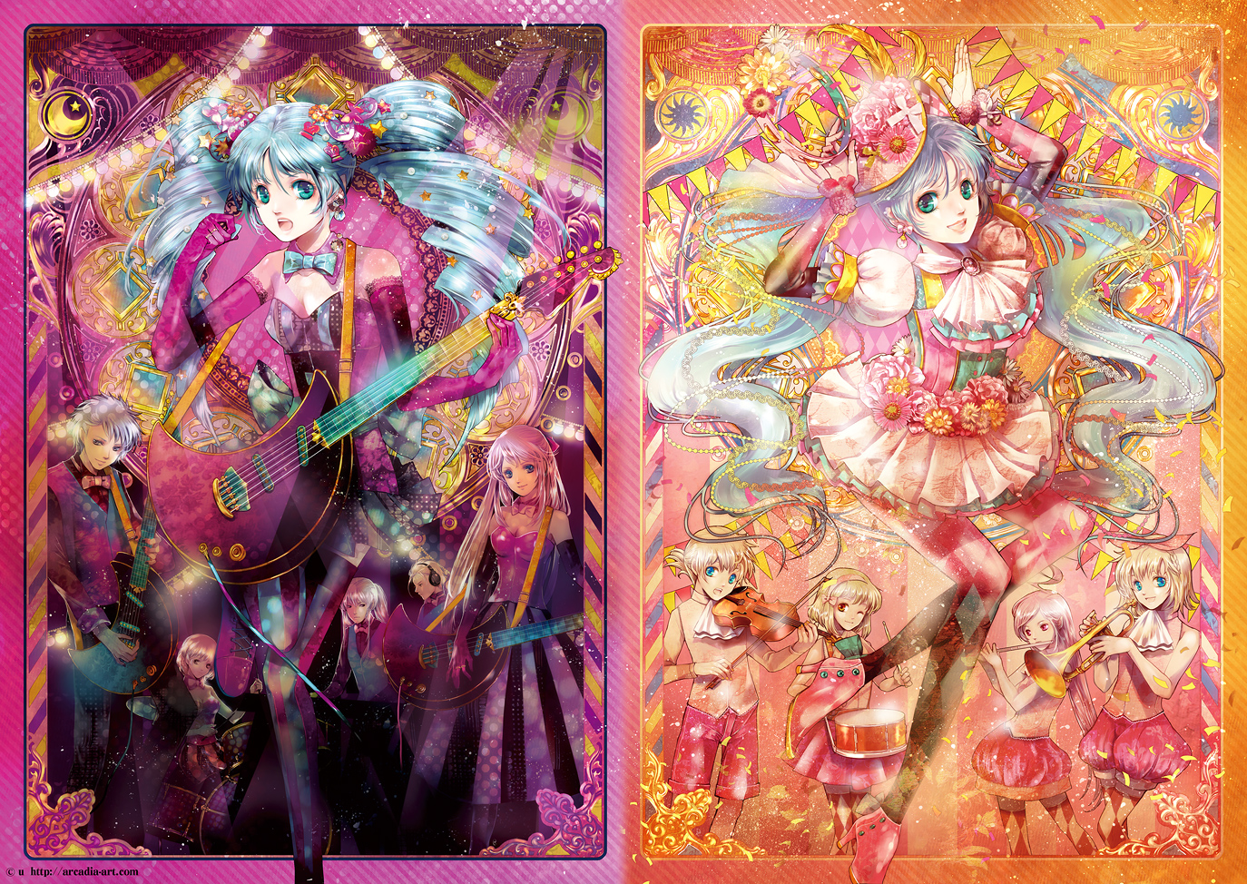 Download mobile wallpaper Anime, Vocaloid, Hatsune Miku, Luka Megurine, Rin Kagamine, Gumi (Vocaloid), Kaito (Vocaloid), Len Kagamine, Kamui Gakupo for free.