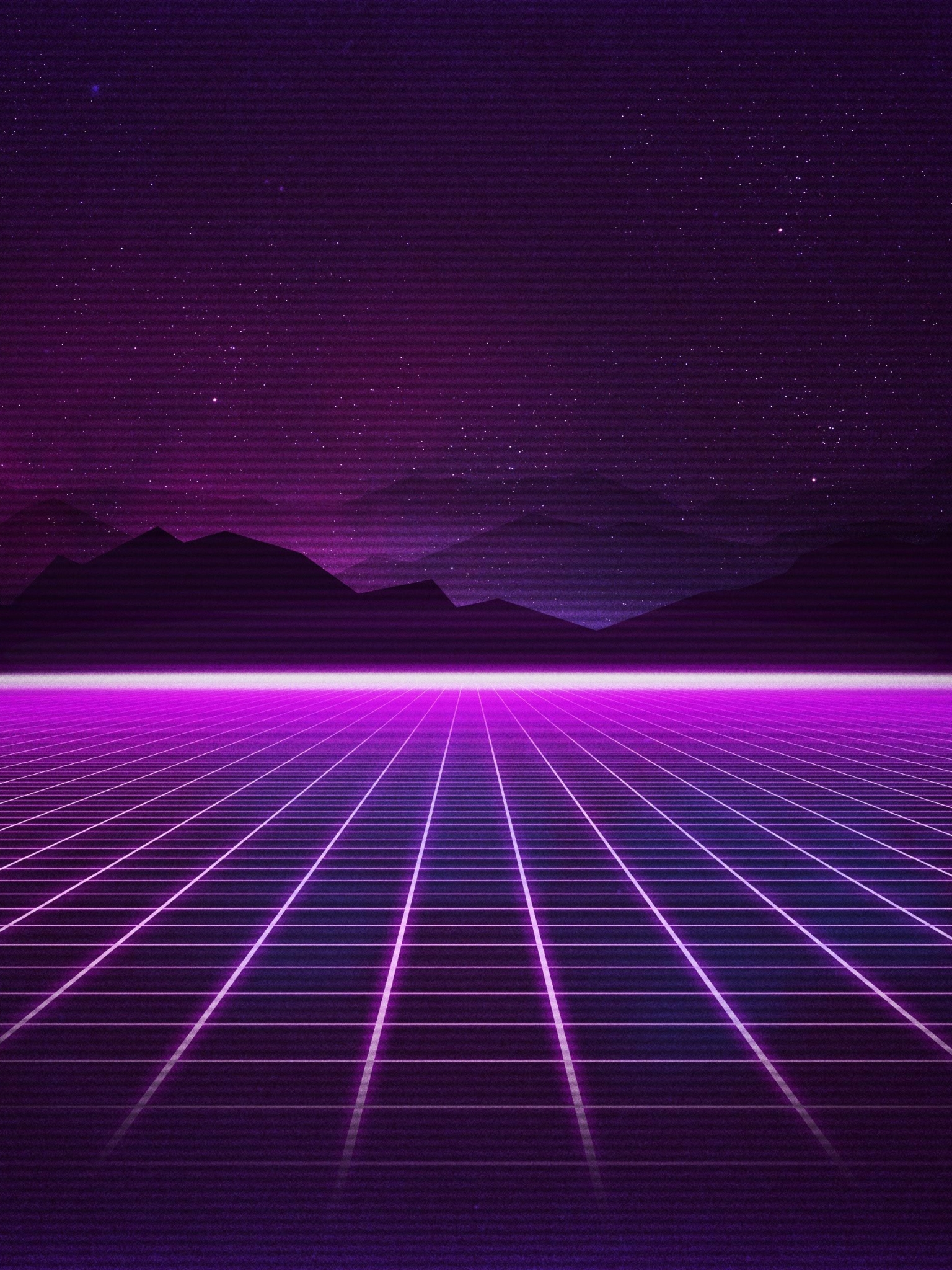 Download mobile wallpaper Mountain, Grid, Purple, Artistic, Synthwave, Retro Wave for free.