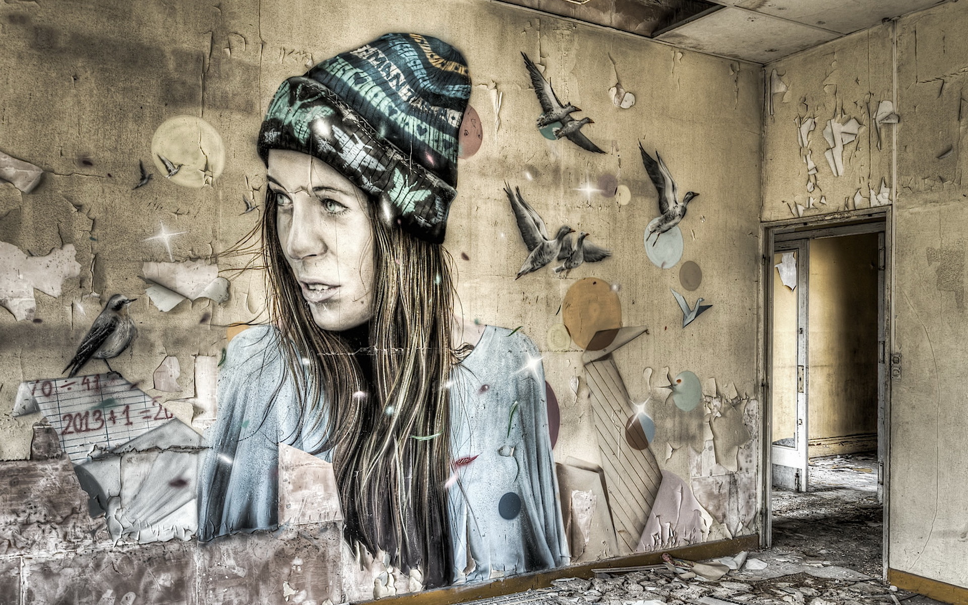 Handy-Wallpaper Graffiti, Ruinen, Künstlerisch kostenlos herunterladen.