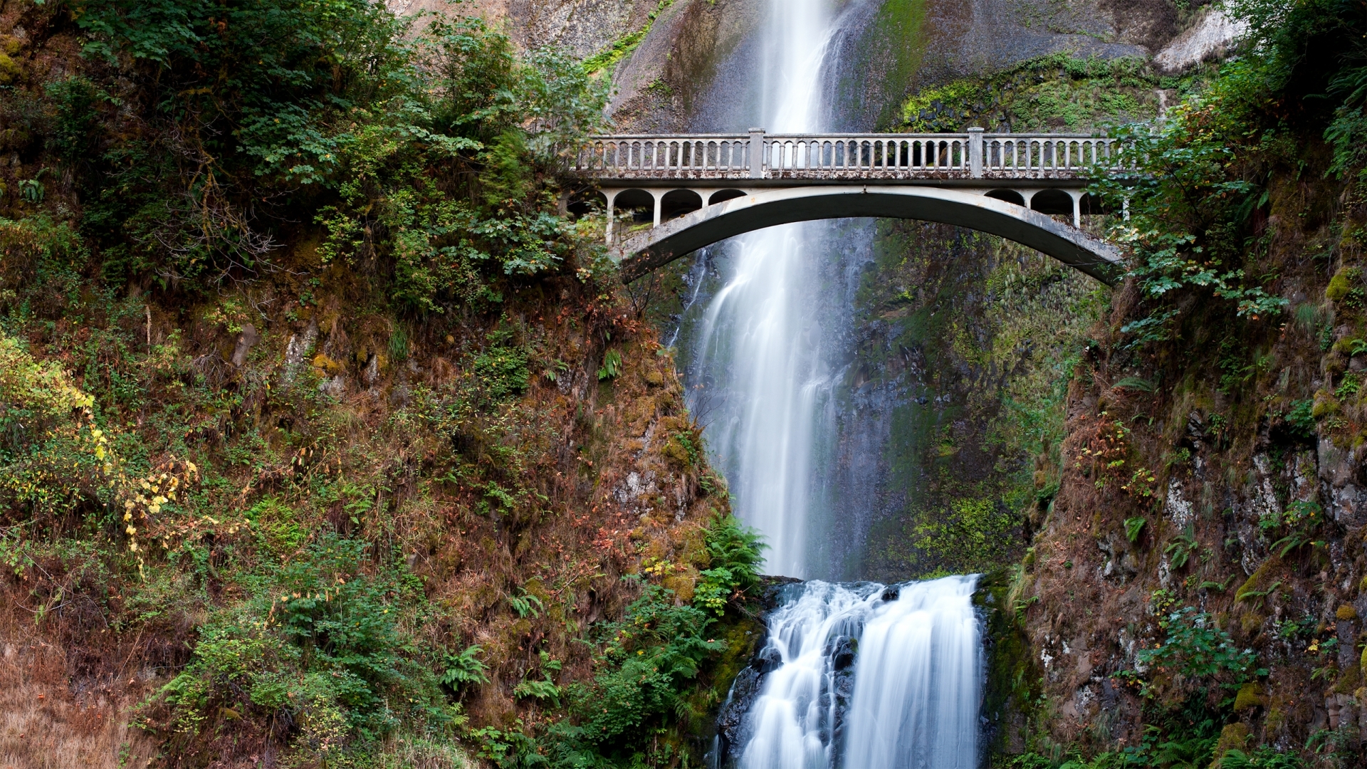 android bridges, landscape, waterfalls