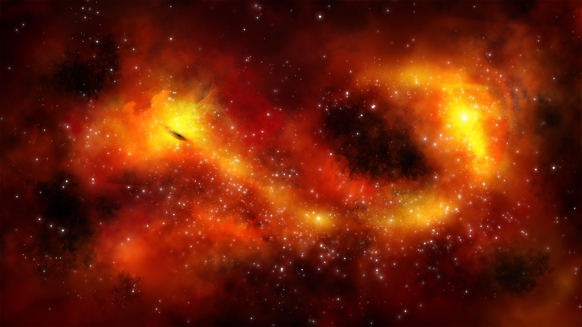 Download mobile wallpaper Stars, Galaxy, Space, Sci Fi, Orange (Color) for free.
