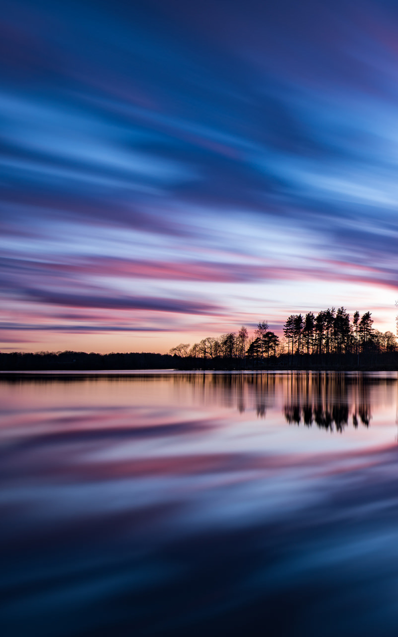 Descarga gratuita de fondo de pantalla para móvil de Naturaleza, Cielo, Lago, Silueta, Atardecer, Tierra/naturaleza, Reflejo, Puesta De Sol.