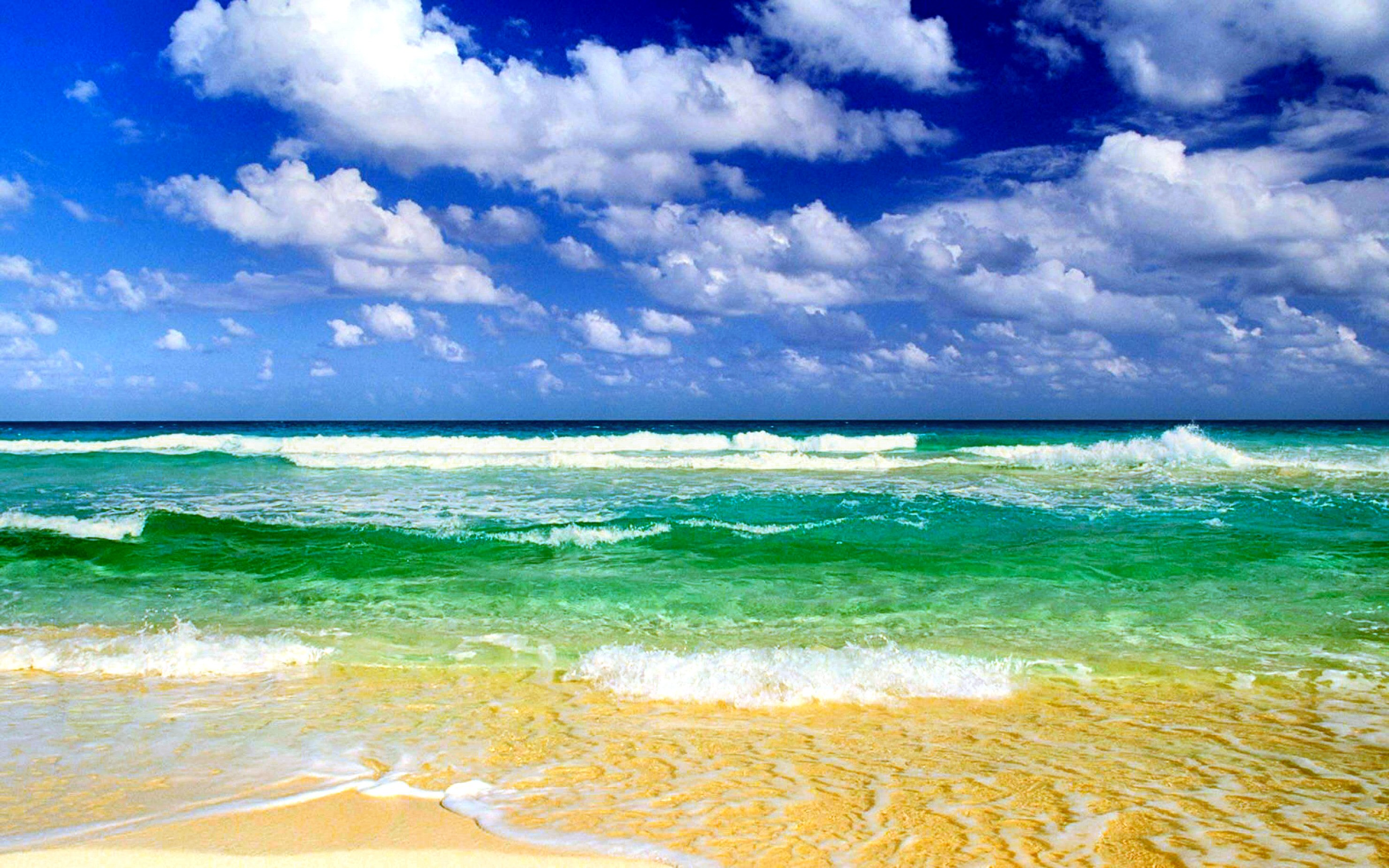562986 descargar fondo de pantalla horizonte, ola, mar, tierra/naturaleza, playa, nube, verano, soleado: protectores de pantalla e imágenes gratis