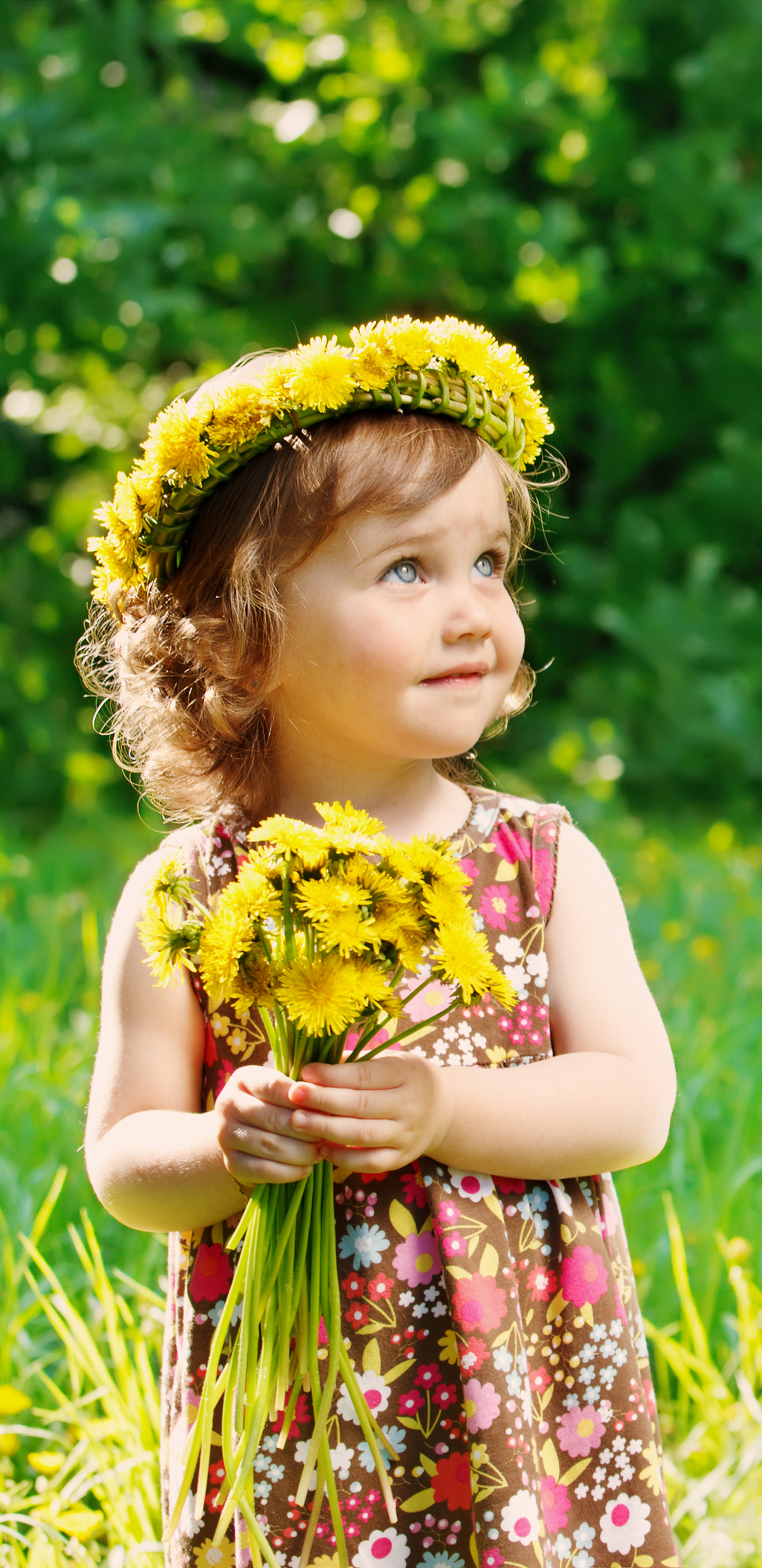 Download mobile wallpaper Summer, Flower, Child, Wreath, Dandelion, Photography, Little Girl for free.