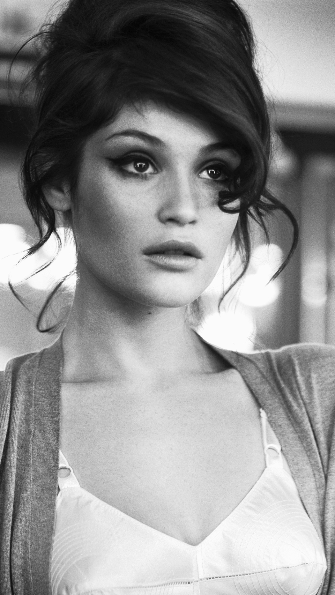 Download mobile wallpaper Monochrome, Celebrity, Actress, Gemma Arterton for free.