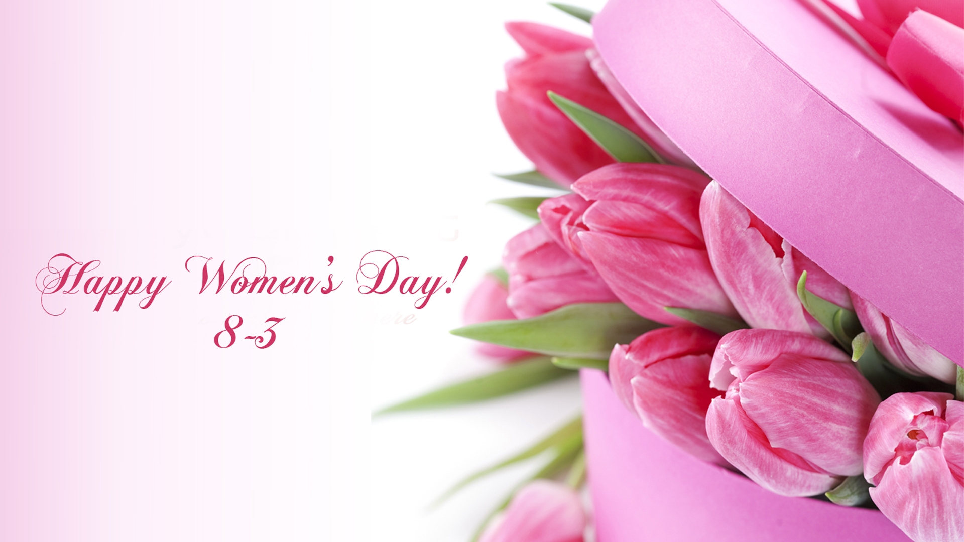 Download mobile wallpaper Holiday, Tulip, Statement, Pink Flower, Women's Day, Happy Women's Day for free.