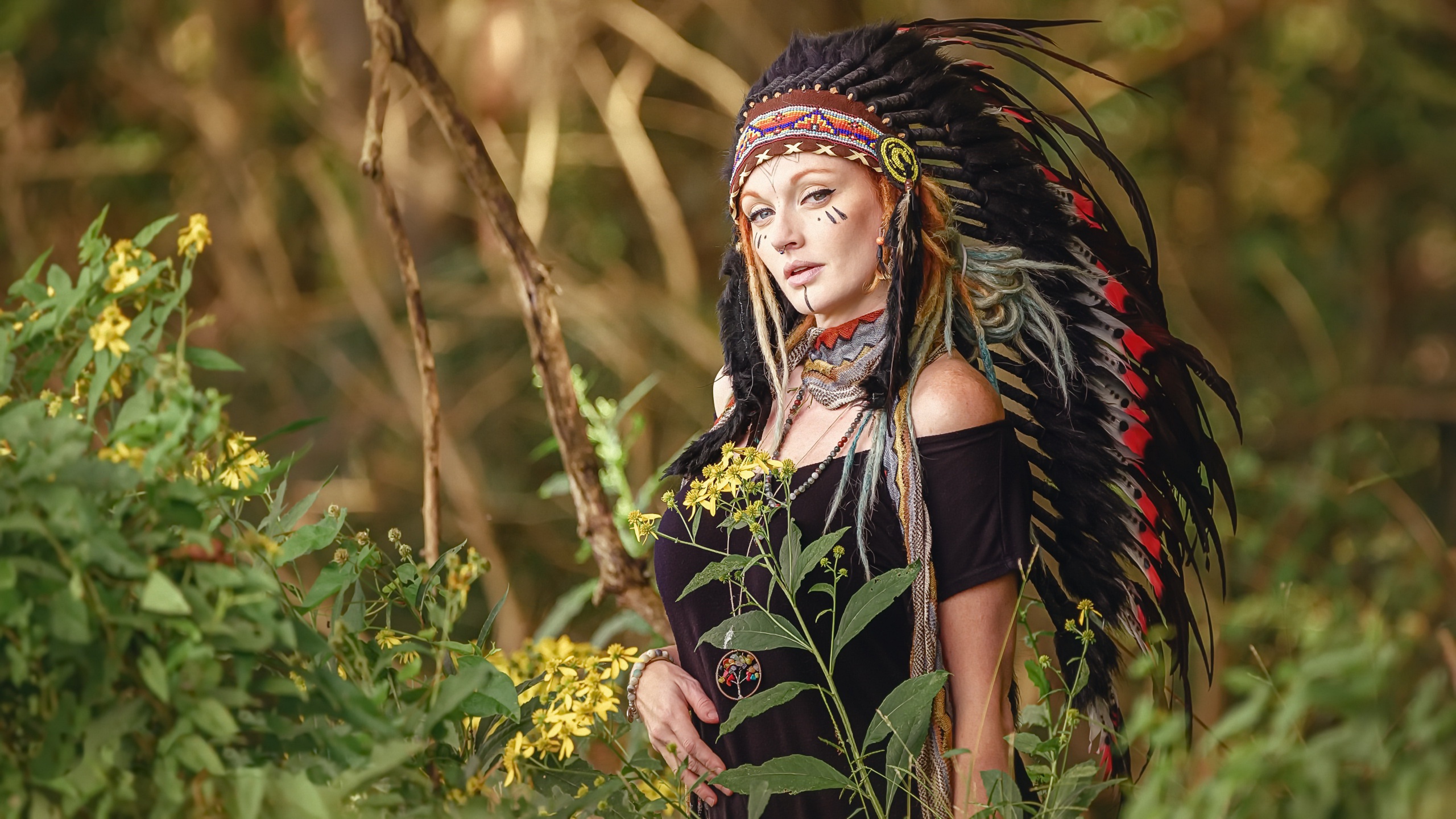 Download mobile wallpaper Women, Headdress, Native American for free.