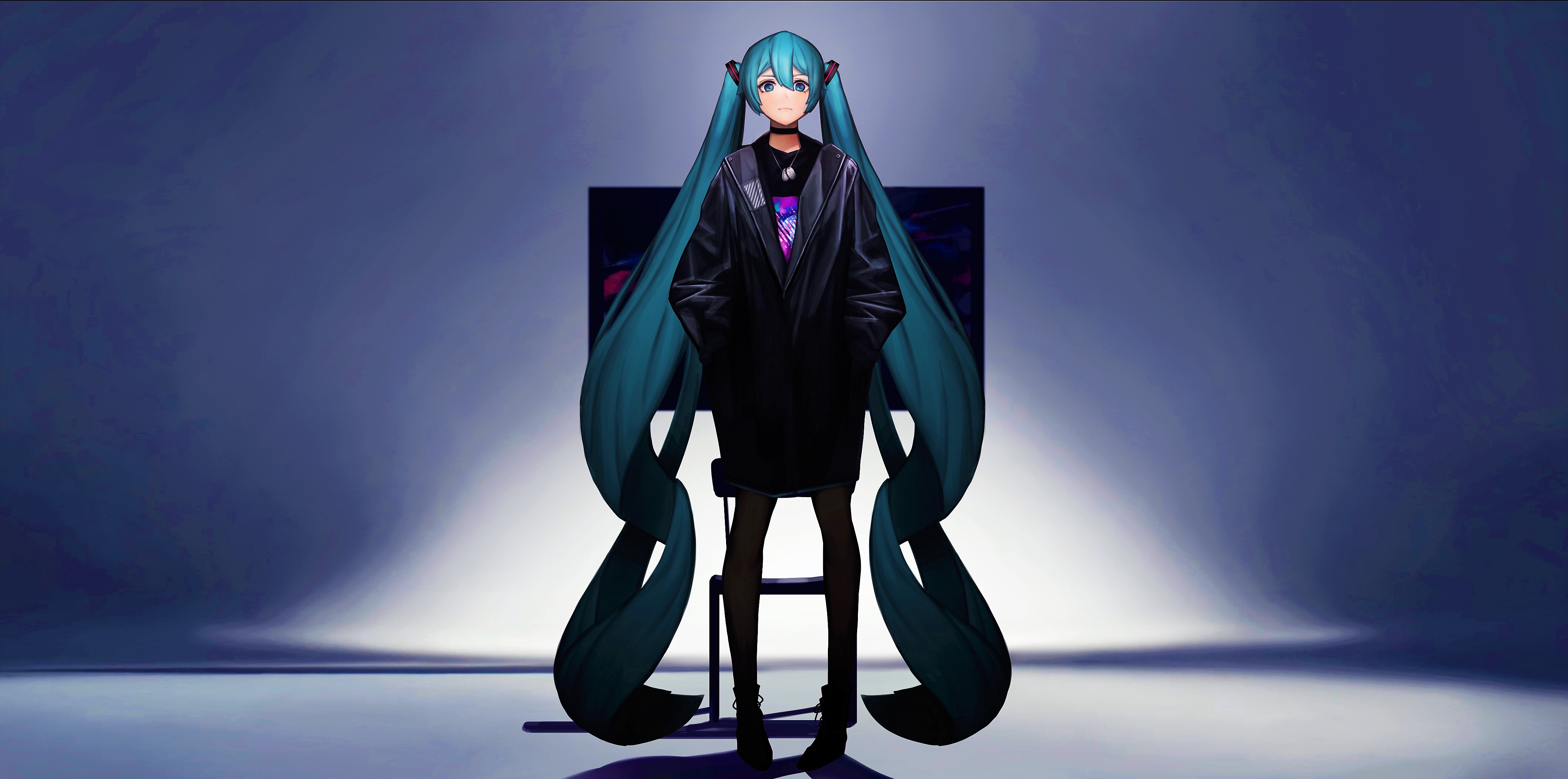 Download mobile wallpaper Anime, Vocaloid, Hatsune Miku, Long Hair, Twinitails for free.