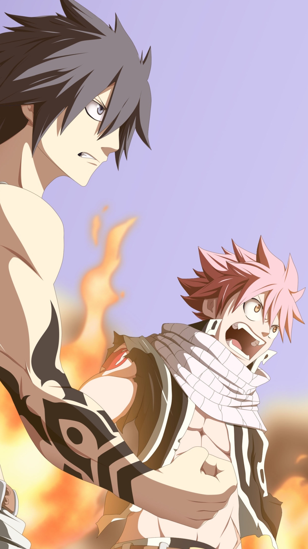Download mobile wallpaper Anime, Fairy Tail, Natsu Dragneel, Gray Fullbuster for free.