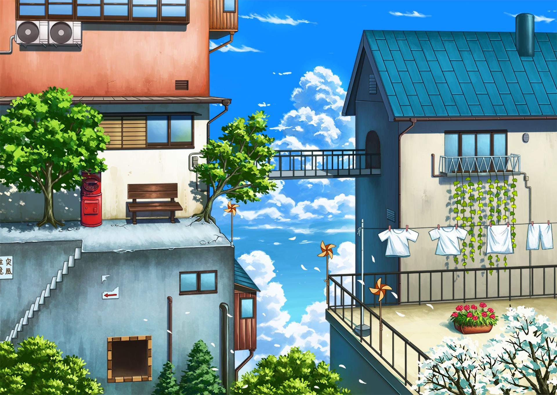 Download mobile wallpaper Anime, Building for free.