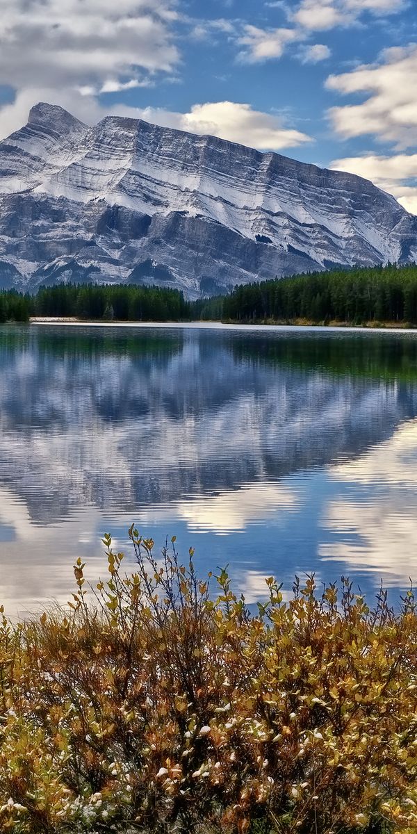 Banff Rundle Wallpaper Phone wallpaper: Earth, Reflection, Banff National Park, Canada, Lake ...