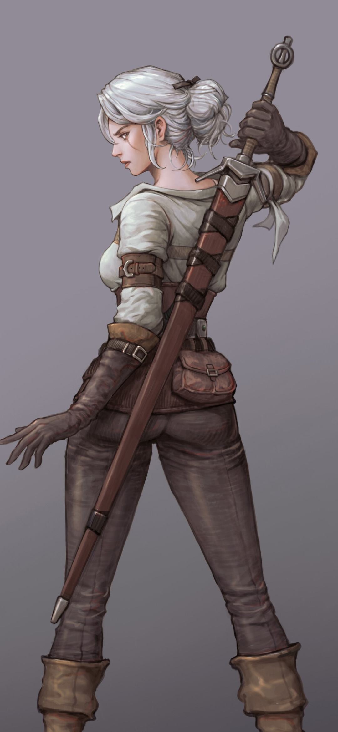 Download mobile wallpaper Sword, Video Game, White Hair, Woman Warrior, The Witcher, The Witcher 3: Wild Hunt, Ciri (The Witcher) for free.