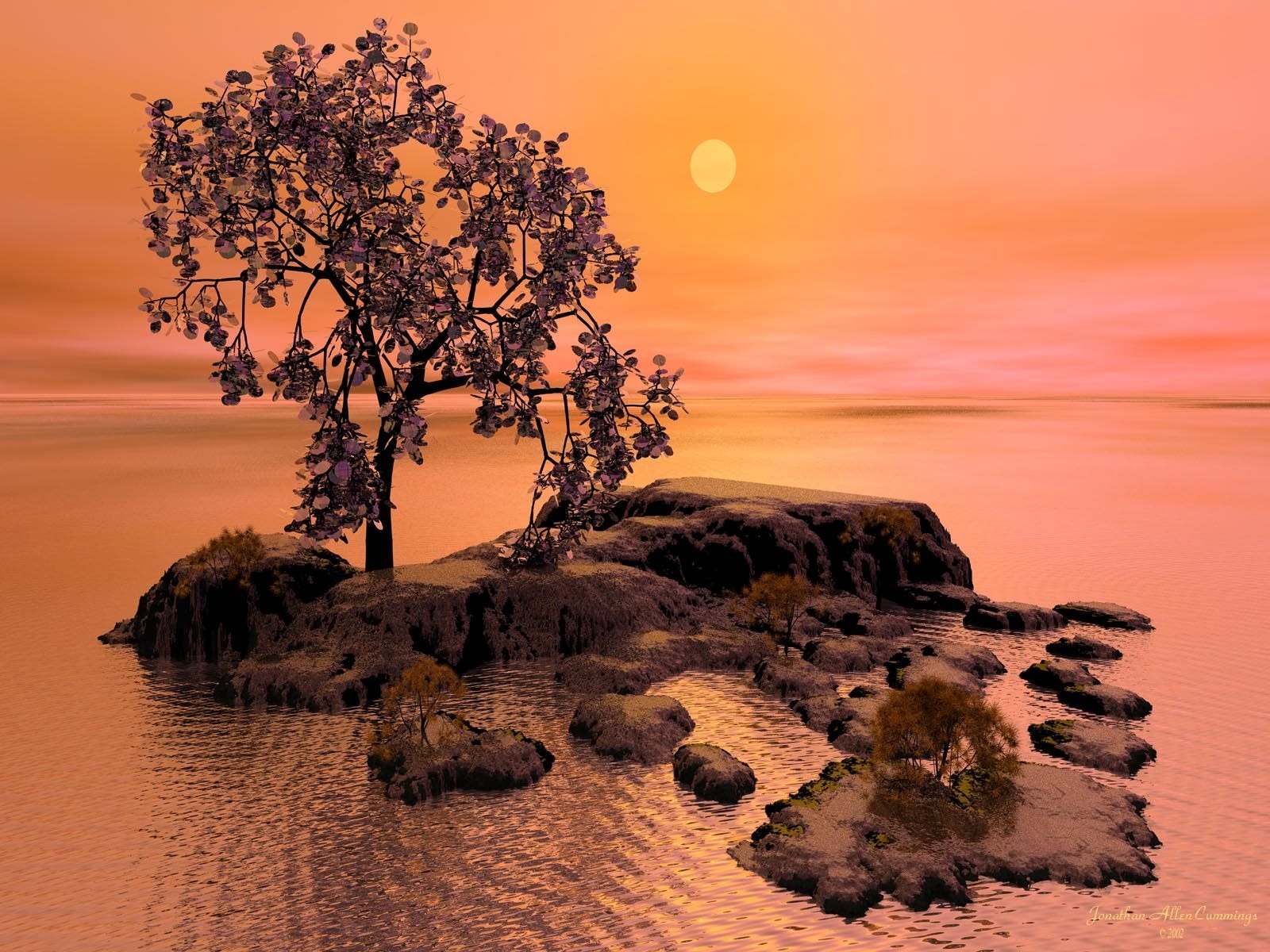Download mobile wallpaper Landscape, Sun, Trees for free.