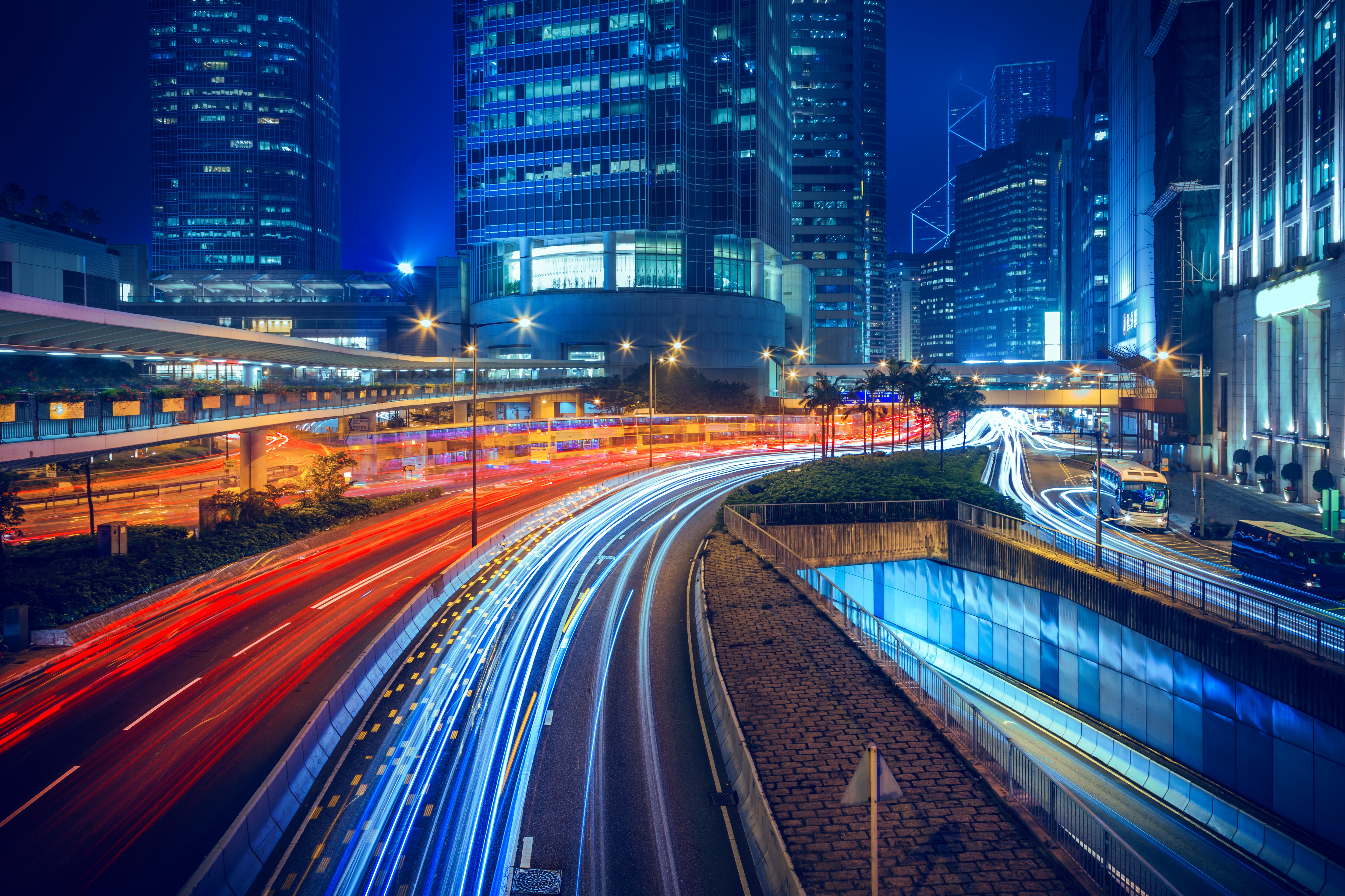 Free download wallpaper Night, City, Building, Road, Hong Kong, Photography, Time Lapse on your PC desktop